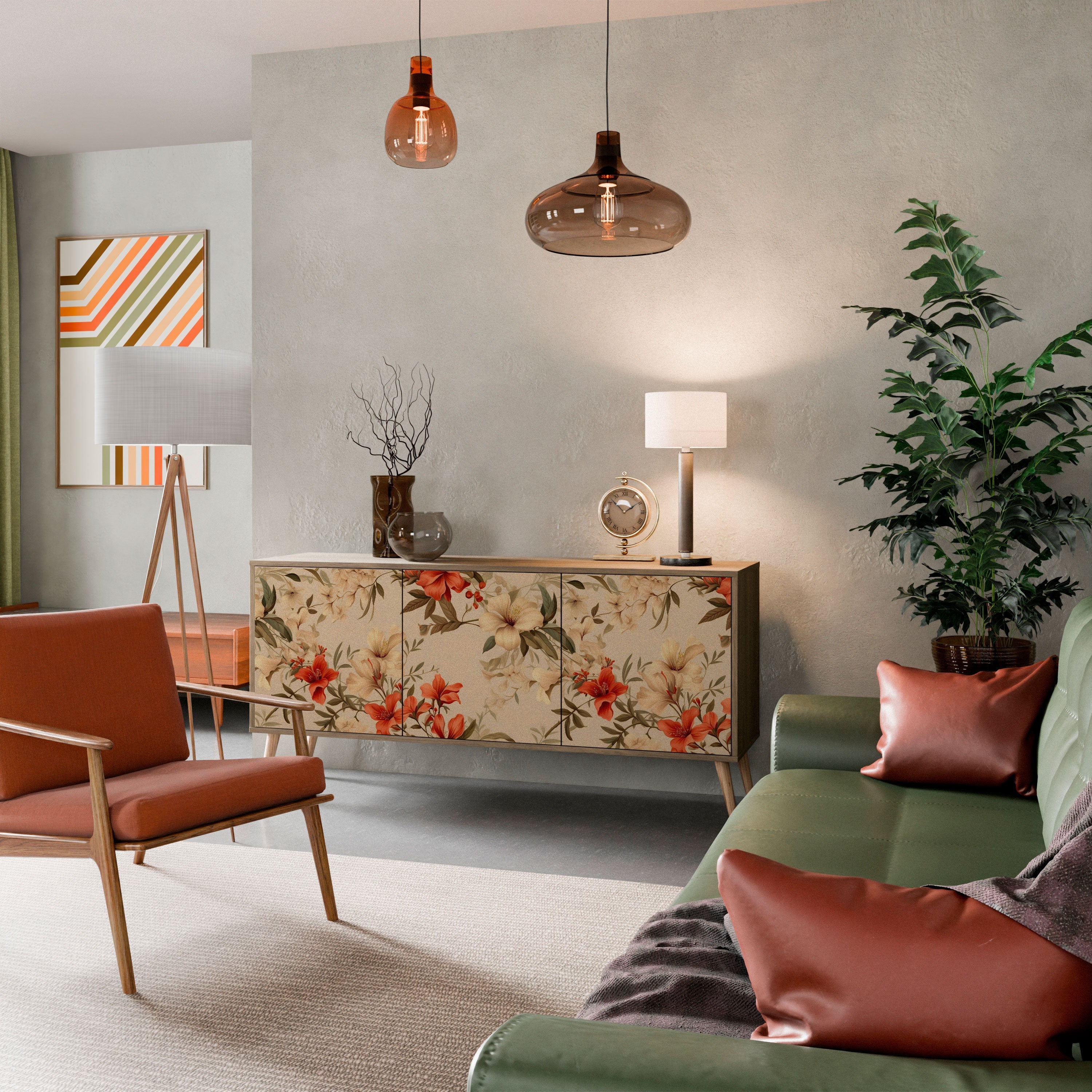 BLOOMING HARMONY 3-türiges Sideboard in Eichenoptik
