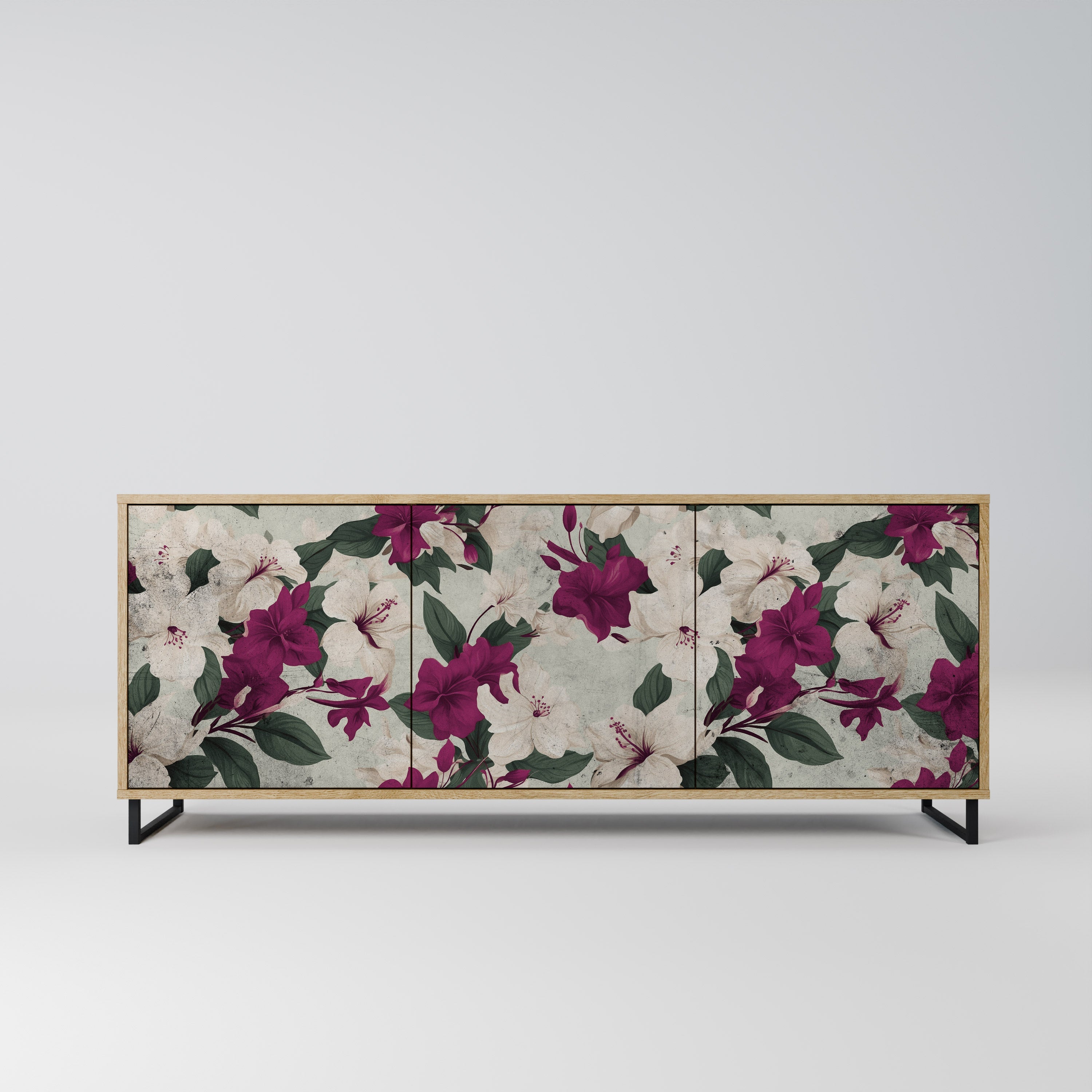 FLOWERET DREAM 3-türiges Sideboard in Eichenoptik