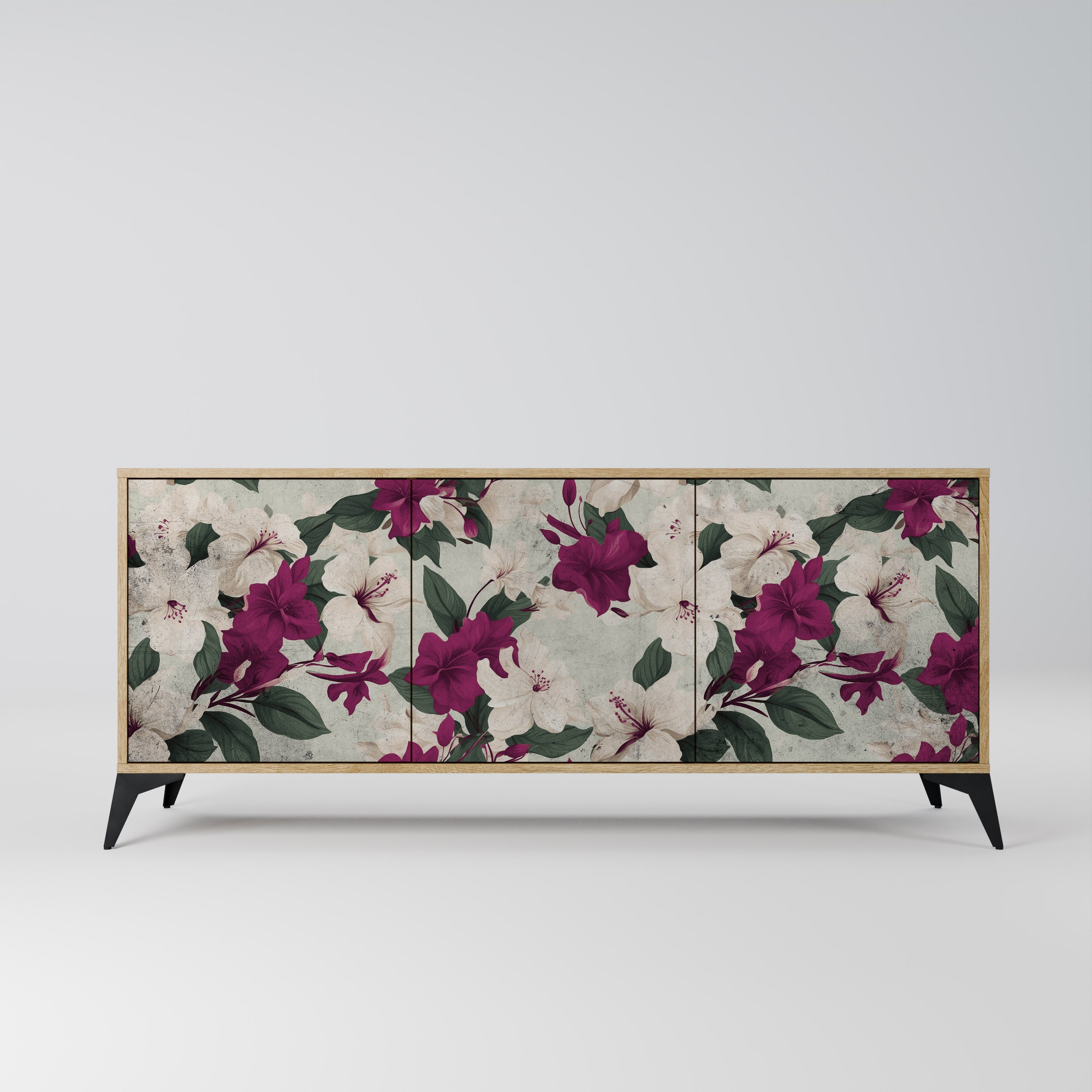 FLOWERET DREAM 3-türiges Sideboard in Eichenoptik