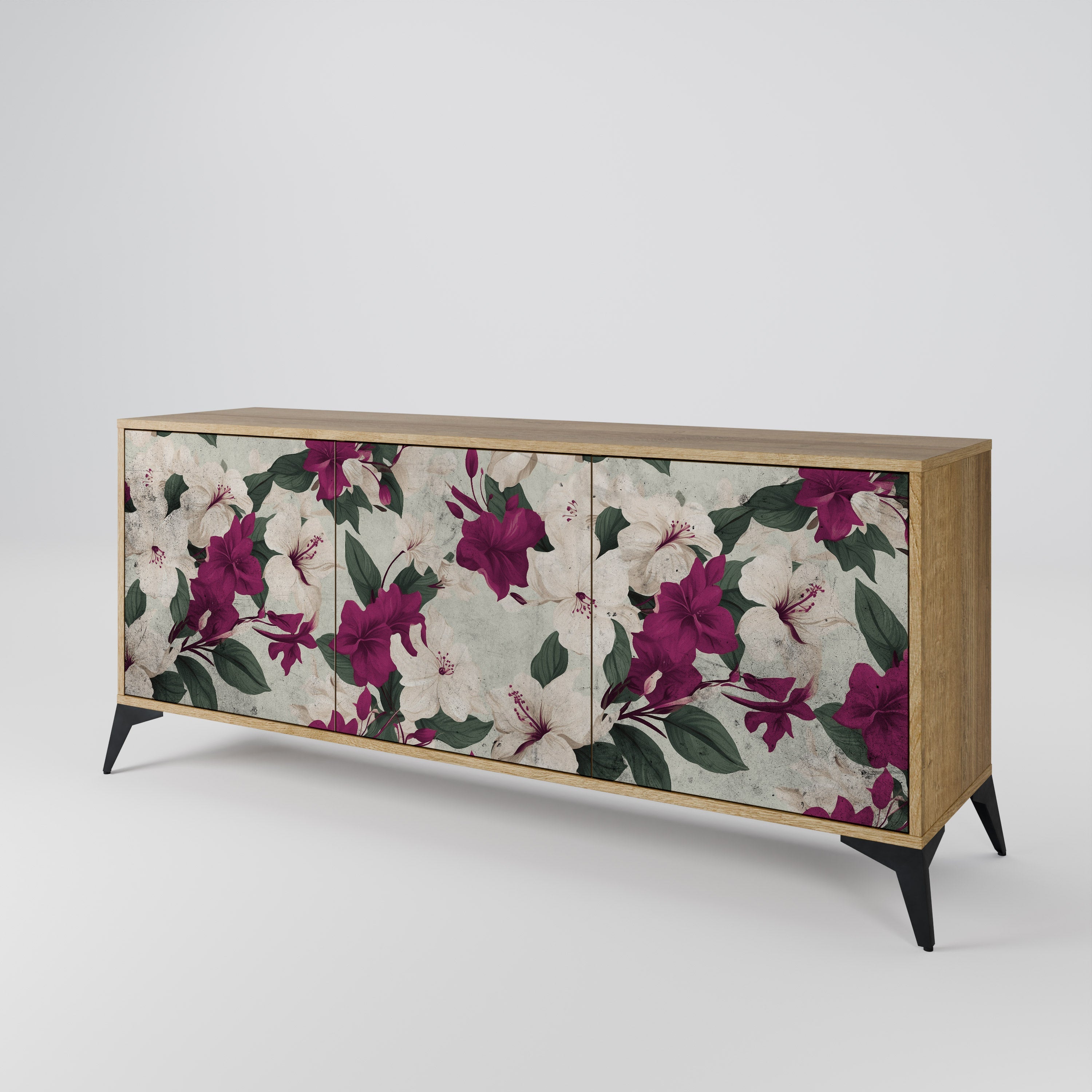FLOWERET DREAM 3-türiges Sideboard in Eichenoptik