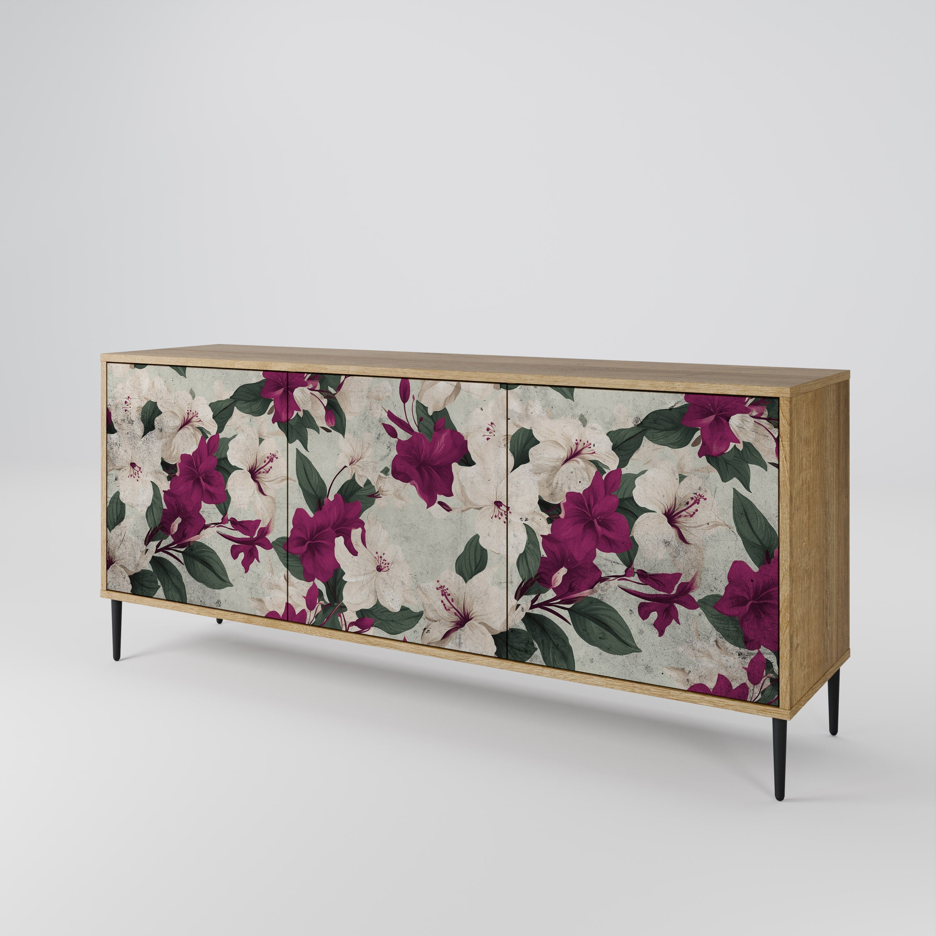 FLOWERET DREAM 3-türiges Sideboard in Eichenoptik