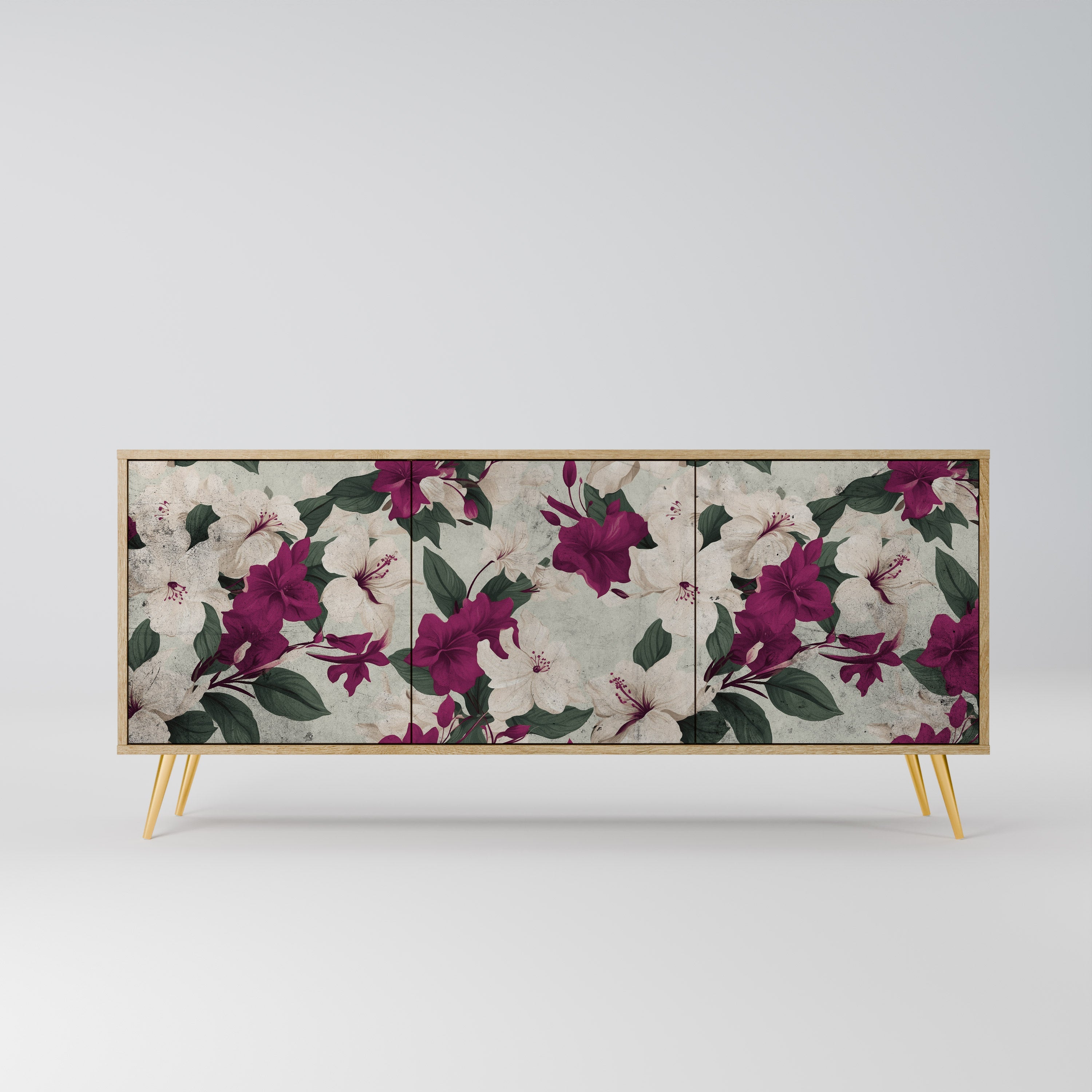 FLOWERET DREAM 3-türiges Sideboard in Eichenoptik