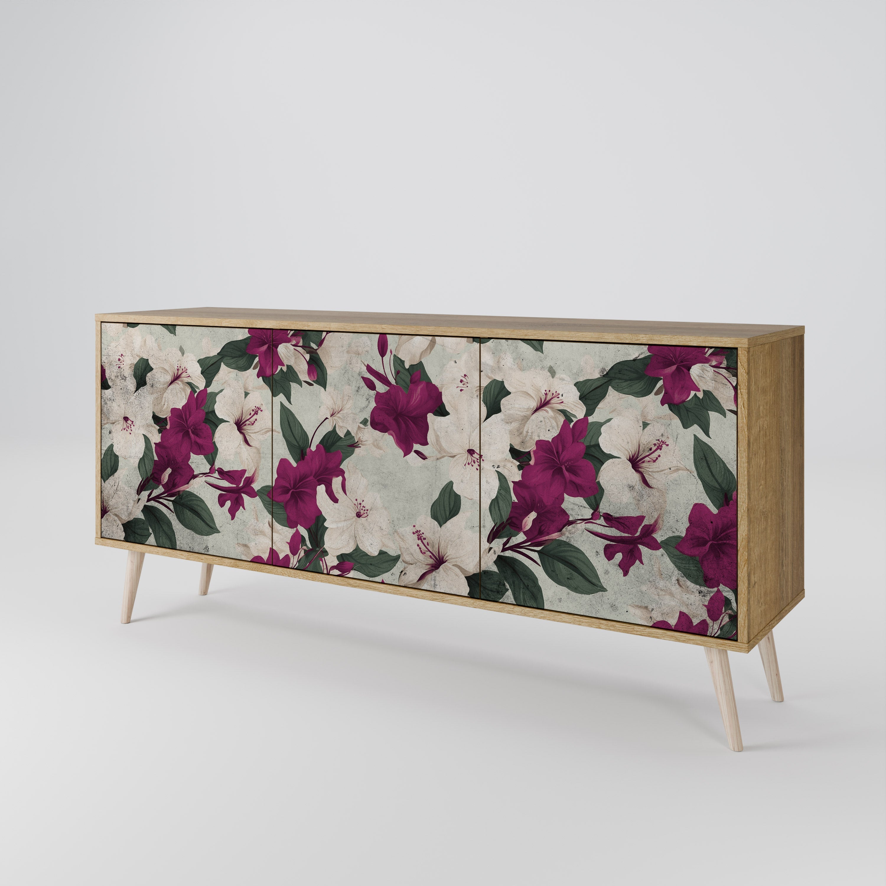 FLOWERET DREAM 3-türiges Sideboard in Eichenoptik