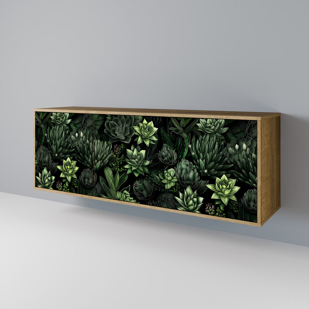 SUCCULENT JUNGLE 3-türiges Sideboard in Eichenoptik