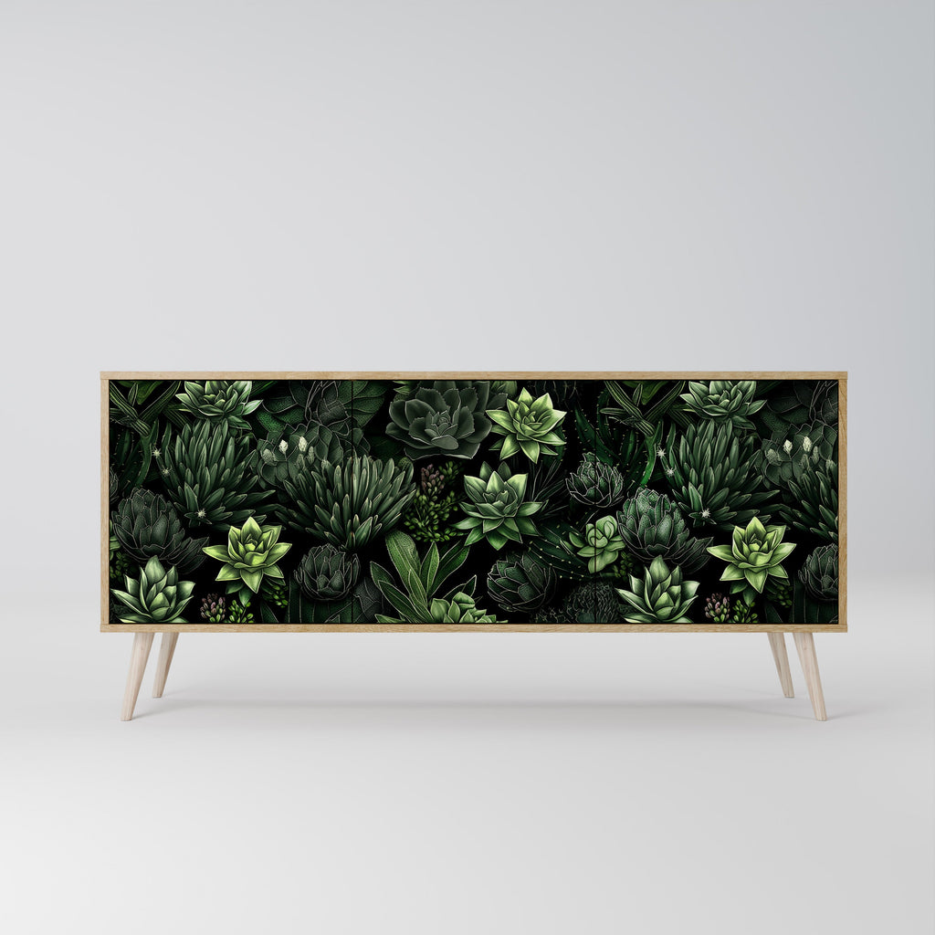 SUCCULENT JUNGLE 3-türiges Sideboard in Eichenoptik
