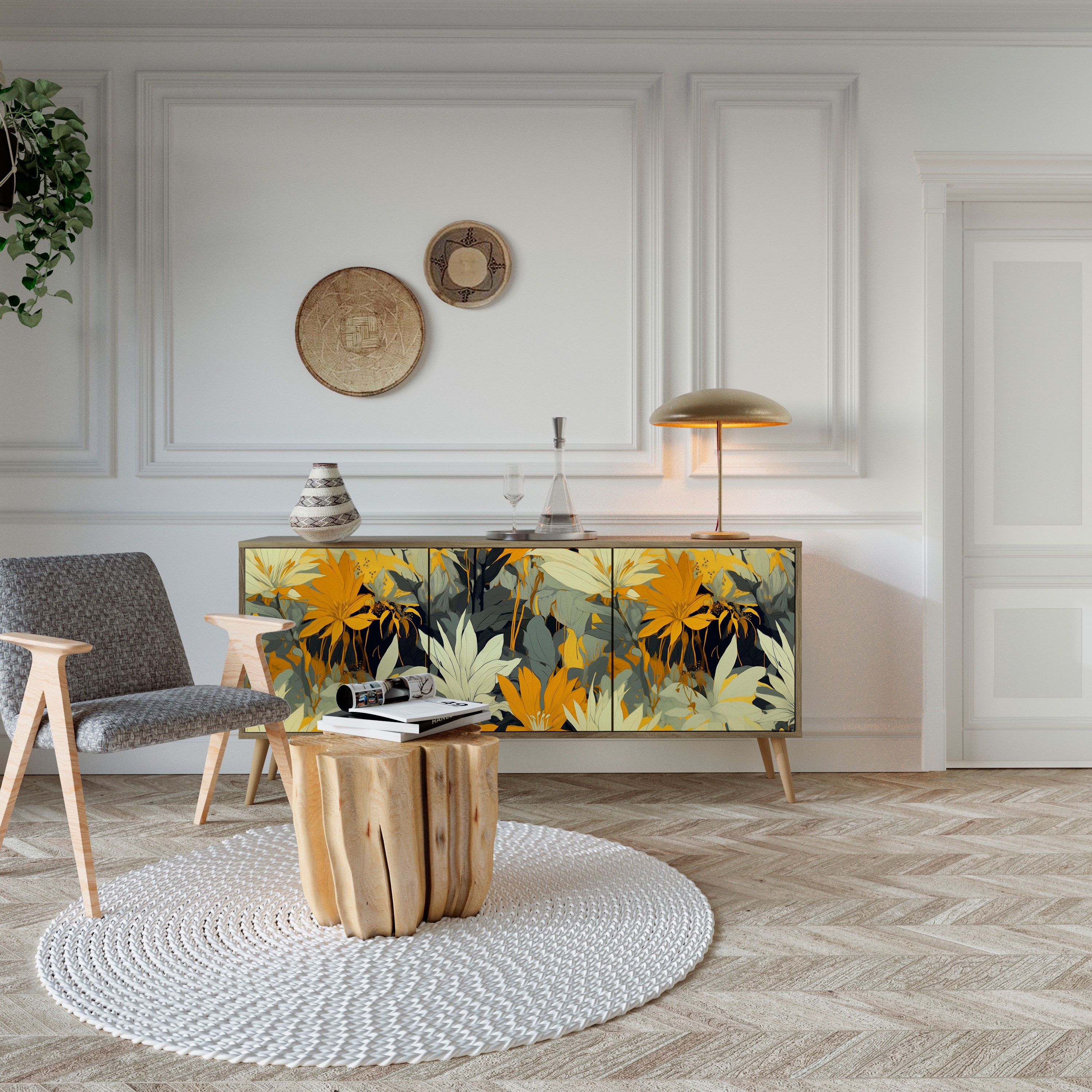 SUNKISSED LILY 3-türiges Sideboard in Eichenoptik