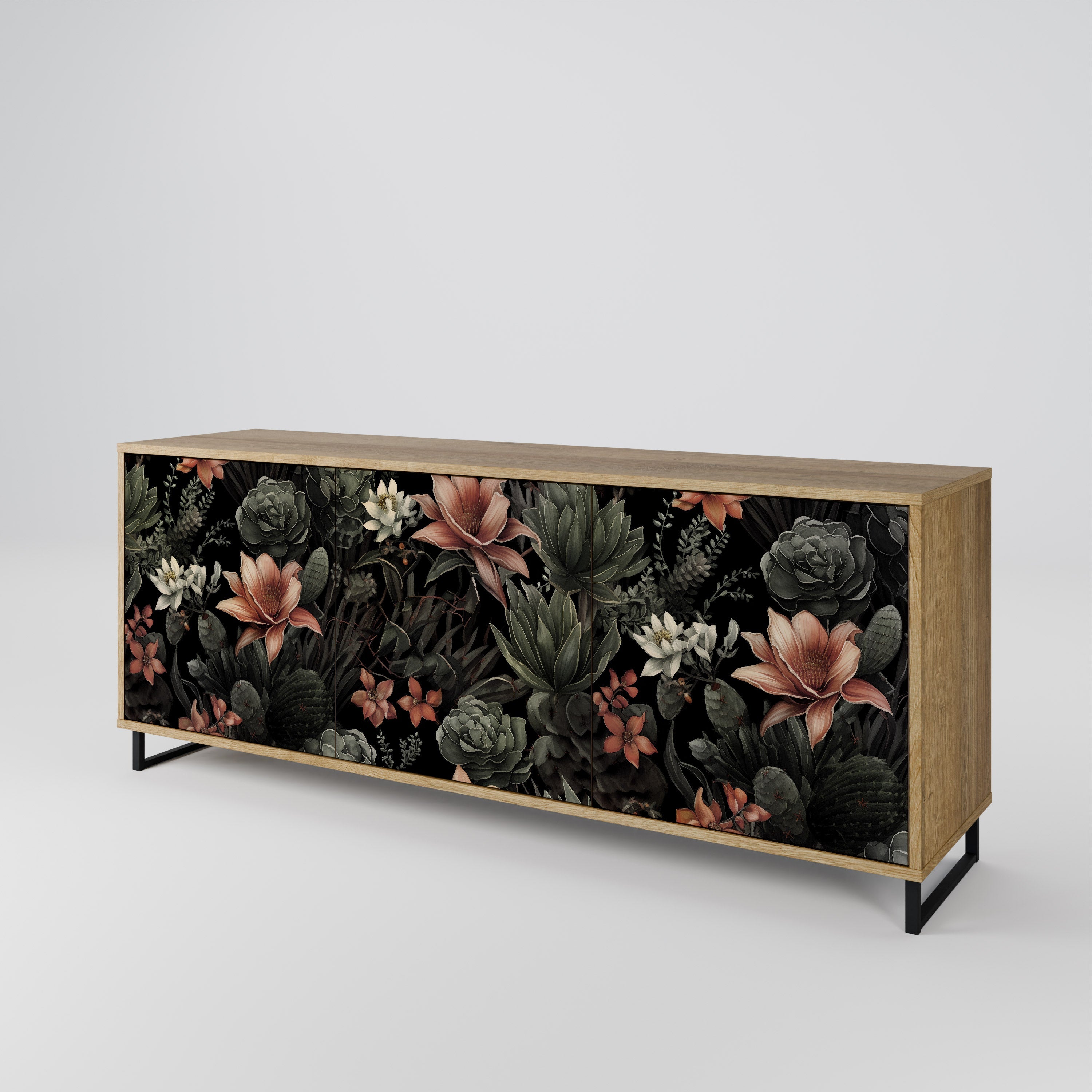 SECRET VERDURE 3-türiges Sideboard in Eichenoptik