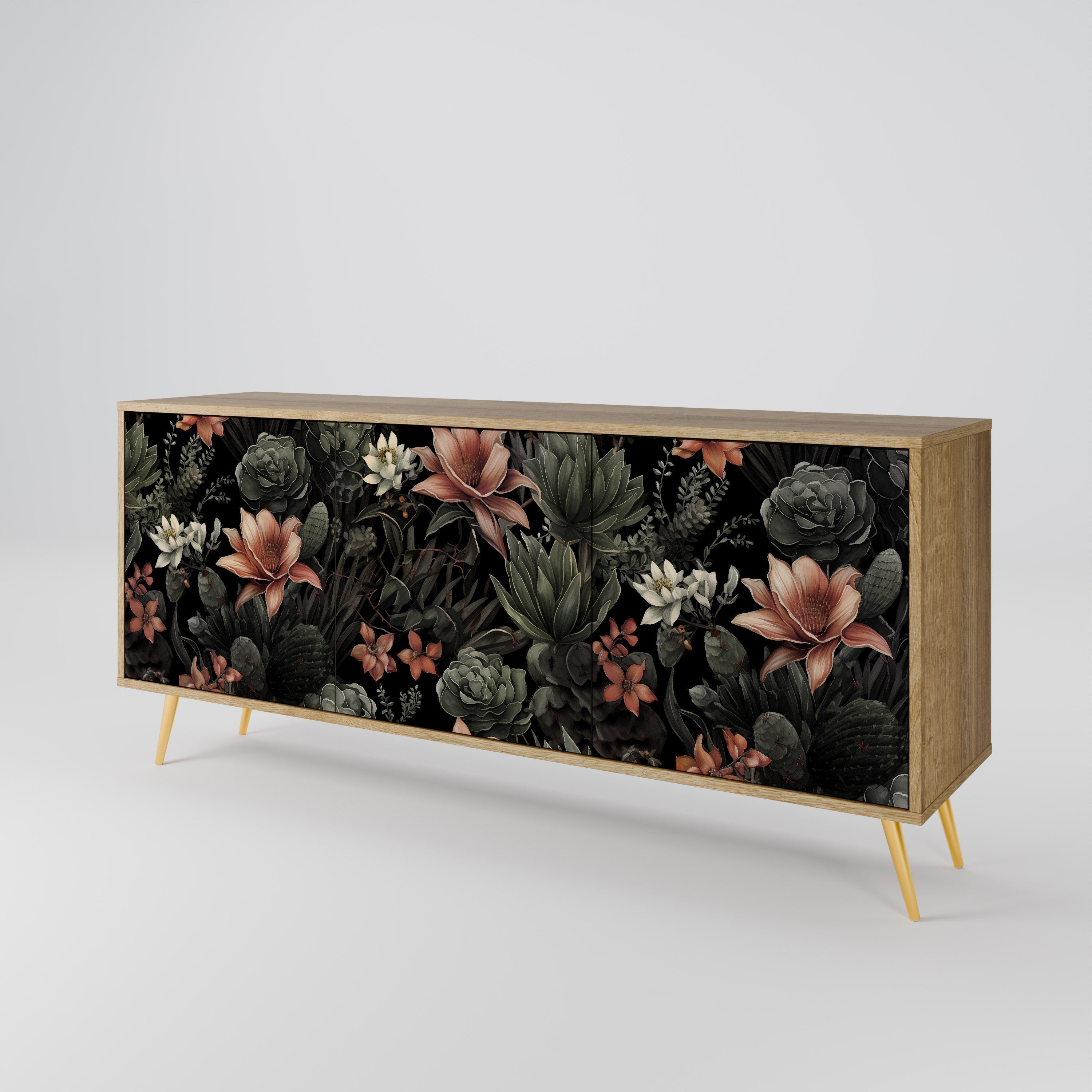 SECRET VERDURE 3-türiges Sideboard in Eichenoptik