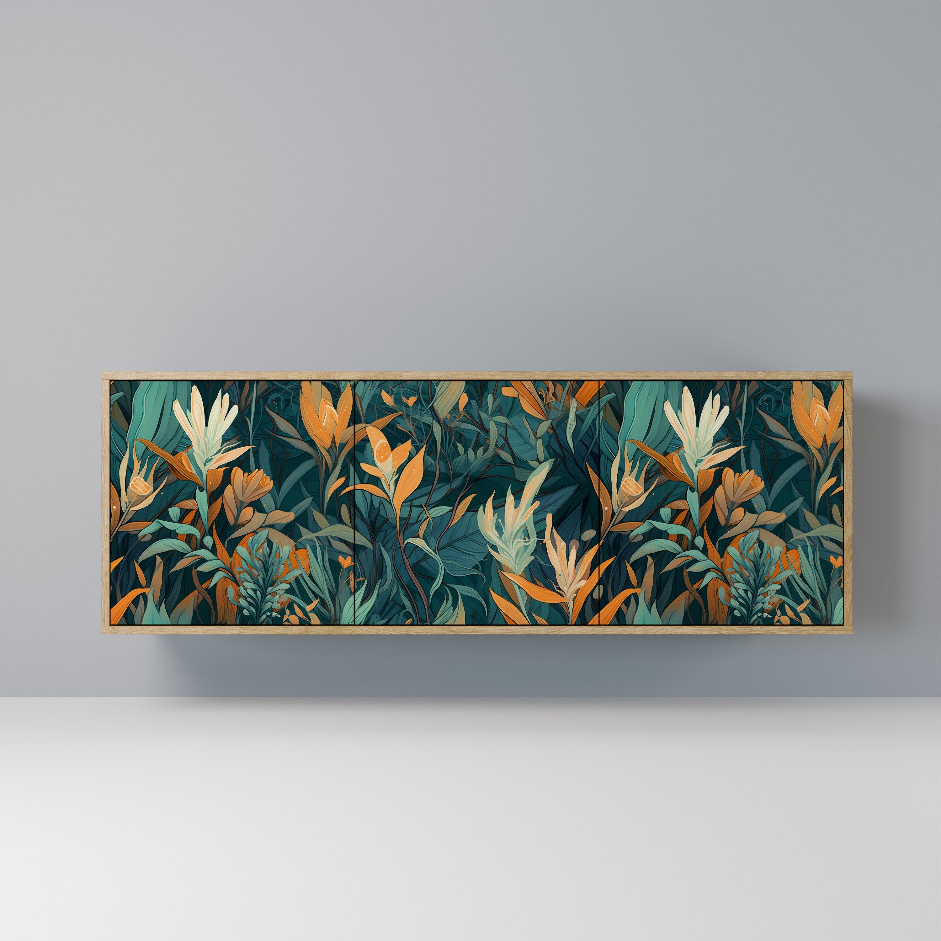FLORAL SERENITY 3-türiges Sideboard in Eichenoptik