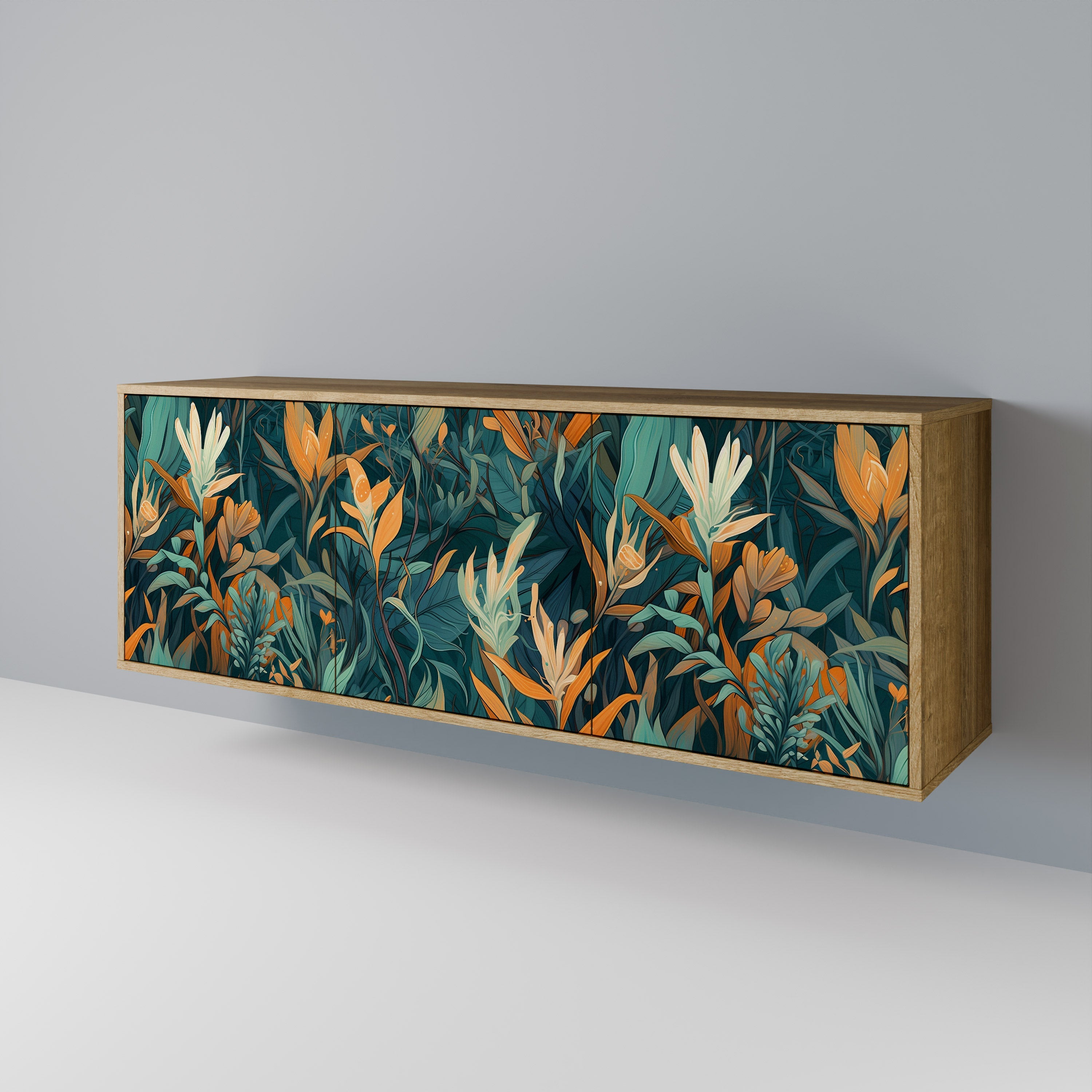 FLORAL SERENITY 3-türiges Sideboard in Eichenoptik