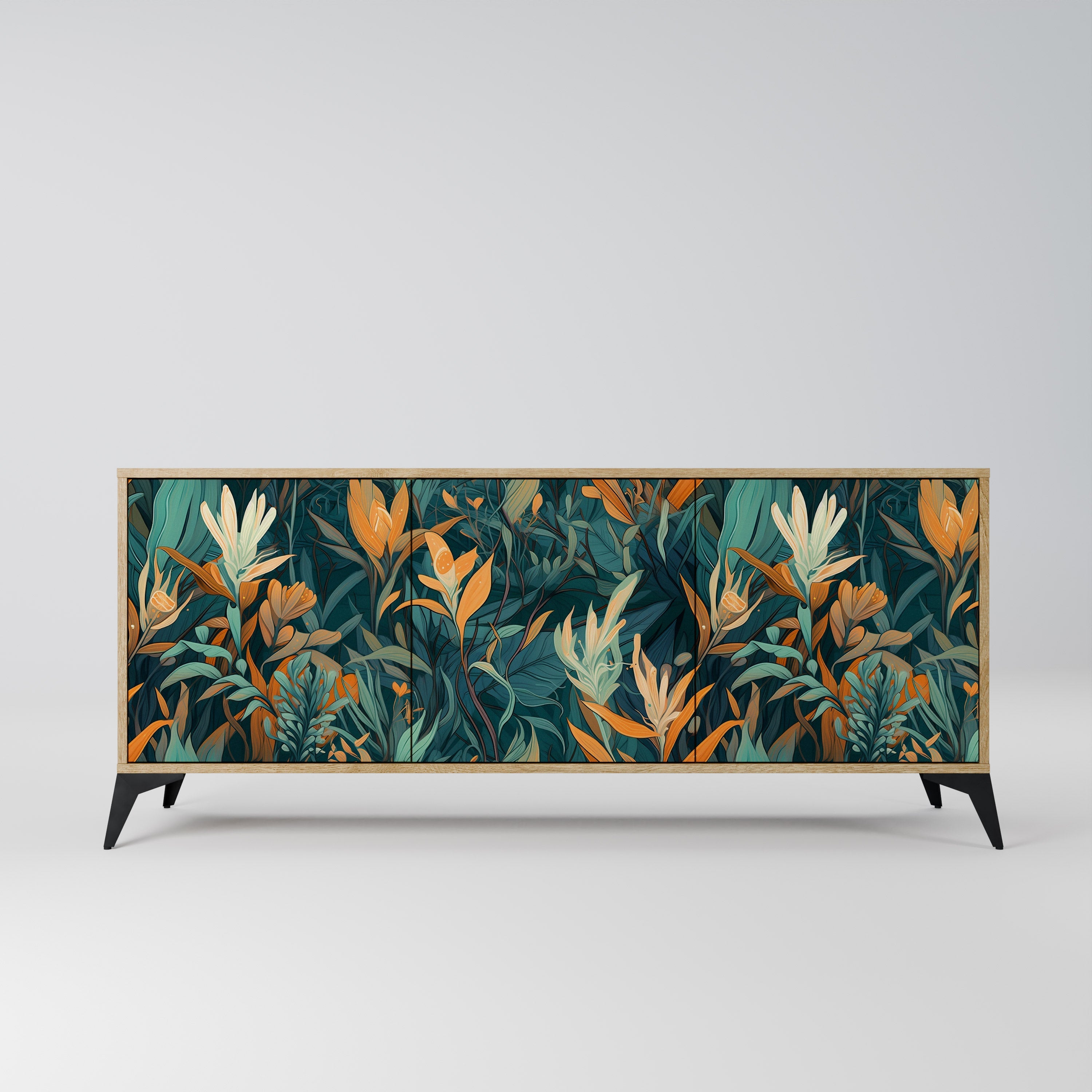 FLORAL SERENITY 3-türiges Sideboard in Eichenoptik