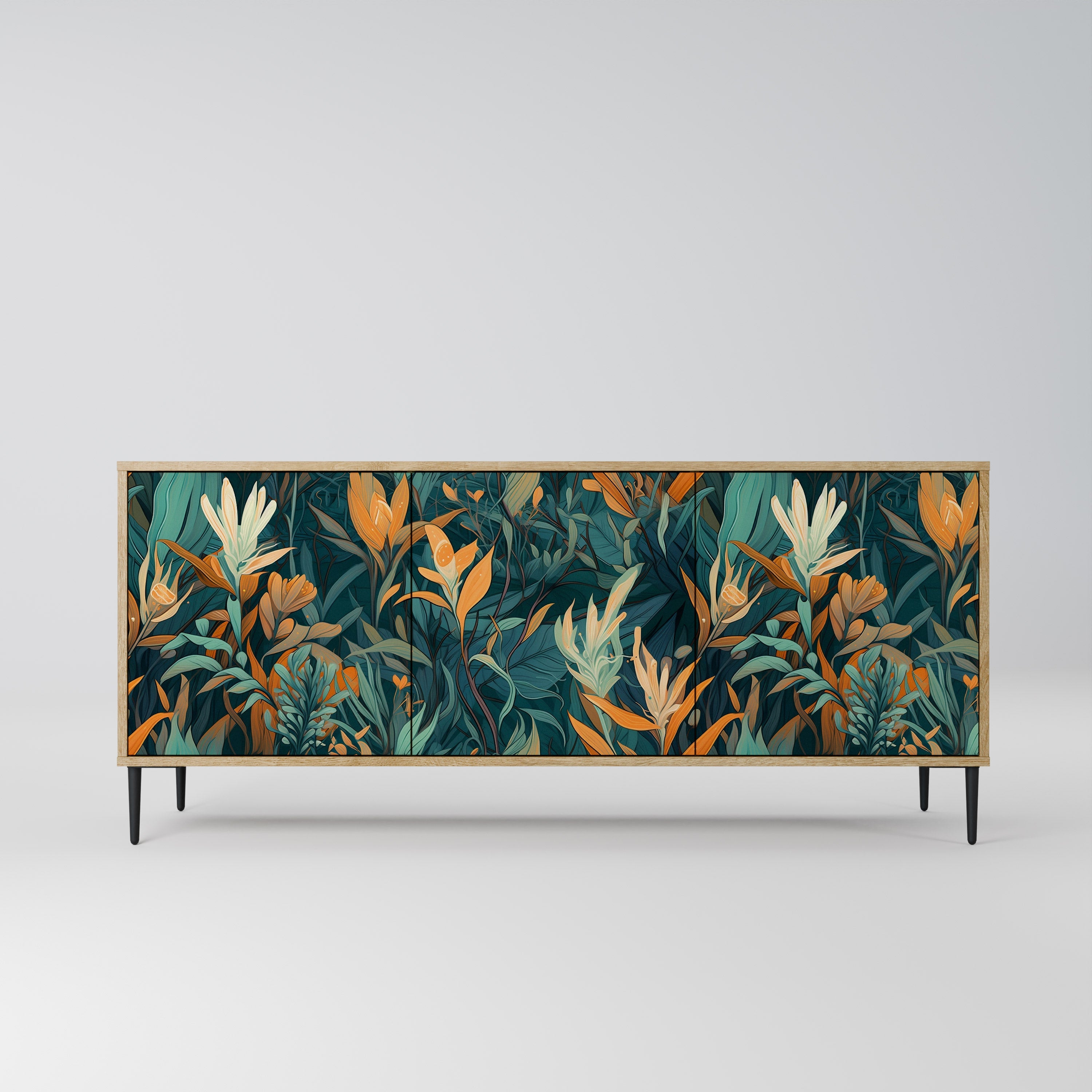 FLORAL SERENITY 3-türiges Sideboard in Eichenoptik