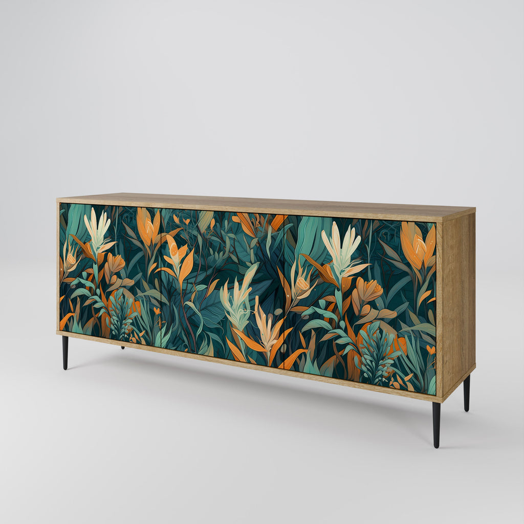 FLORAL SERENITY 3-türiges Sideboard in Eichenoptik