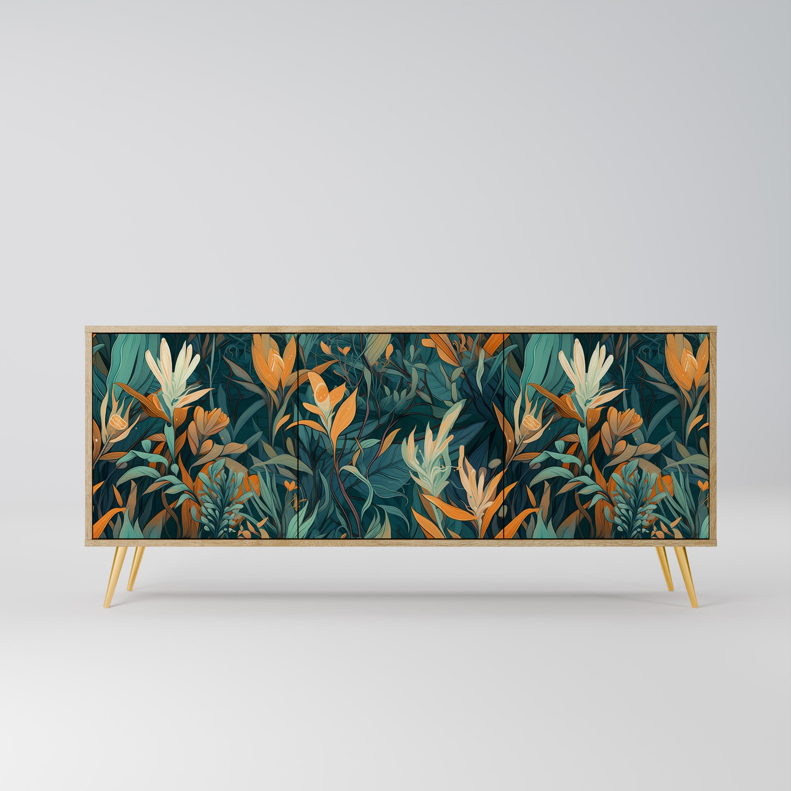 FLORAL SERENITY 3-türiges Sideboard in Eichenoptik