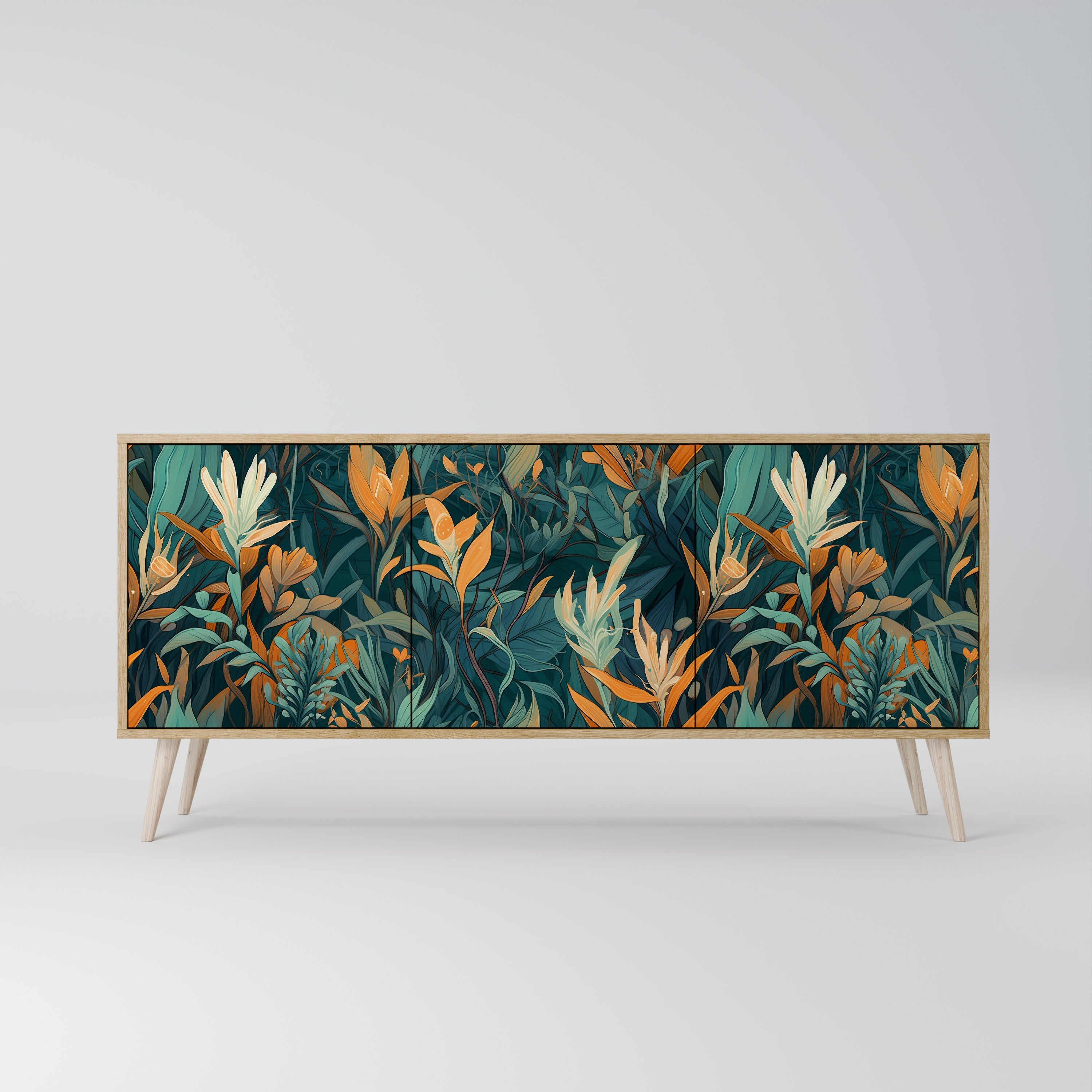 FLORAL SERENITY 3-türiges Sideboard in Eichenoptik
