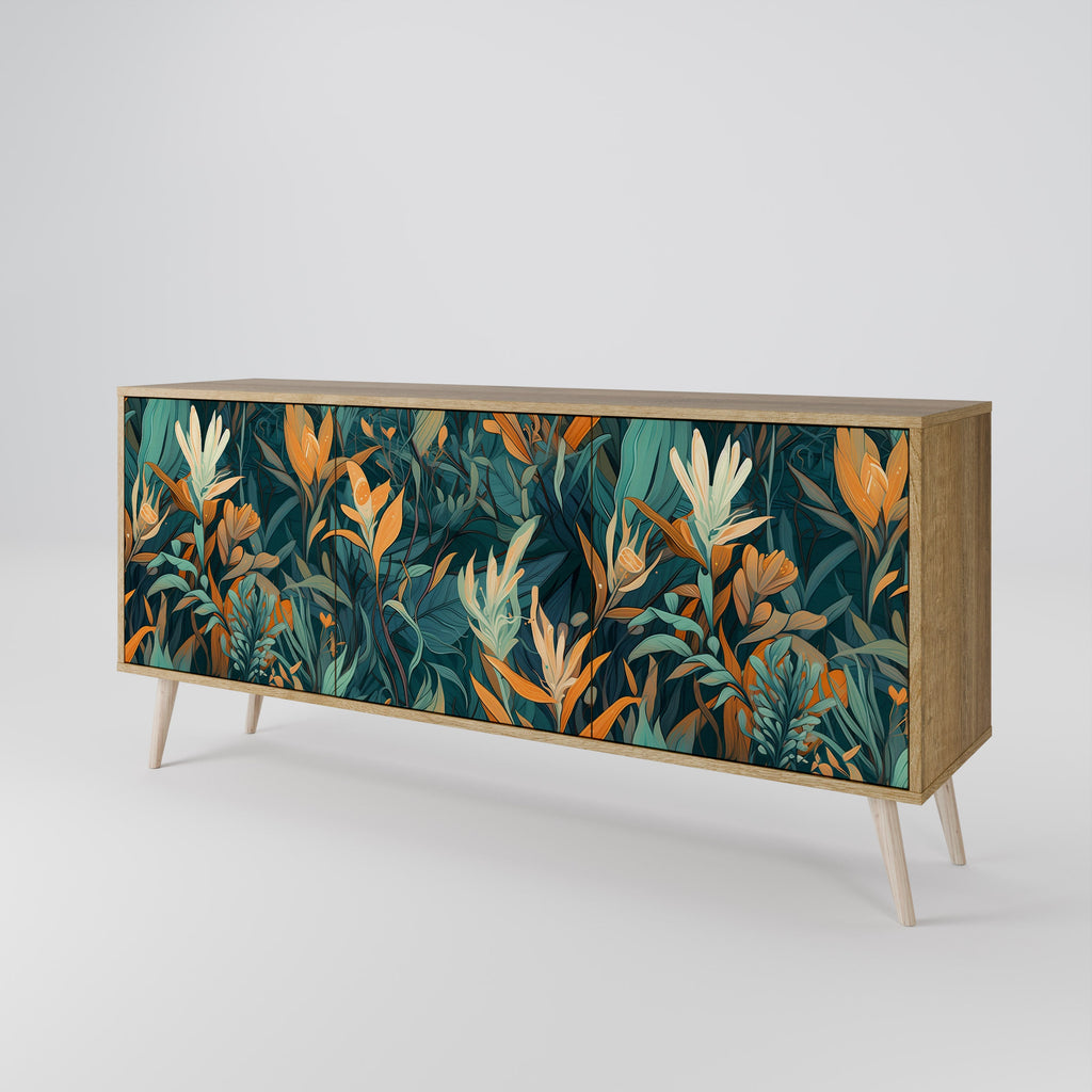 FLORAL SERENITY 3-türiges Sideboard in Eichenoptik
