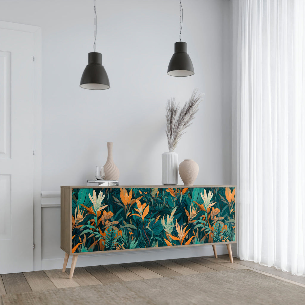 FLORAL SERENITY 3-türiges Sideboard in Eichenoptik