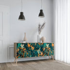 FLORAL SERENITY Sideboard mit 3 Türen in Eiche-Optik