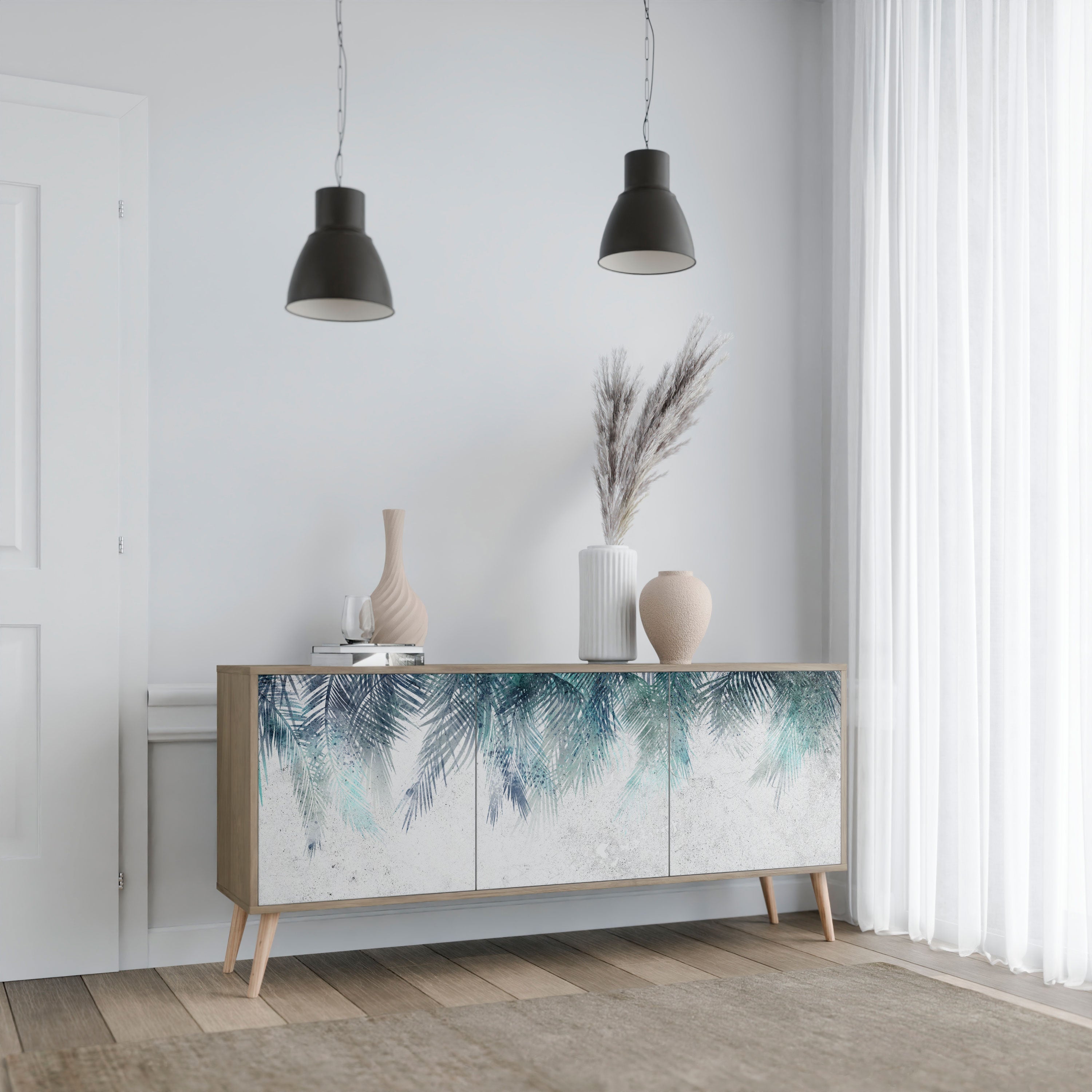 PALM VEIL 3-türiges Sideboard in Eichenoptik