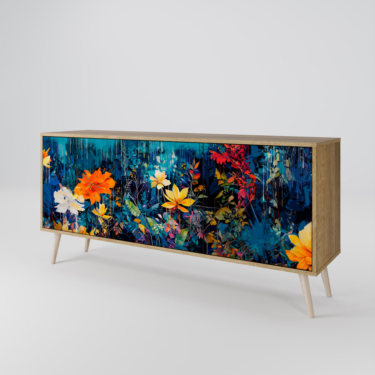 MIDNIGHT BLOSSOM 3-türiges Sideboard