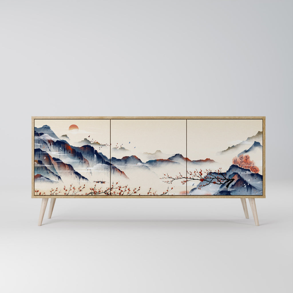 JAPANESE LANDSCAPE 3-türiges Sideboard in Eichenoptik
