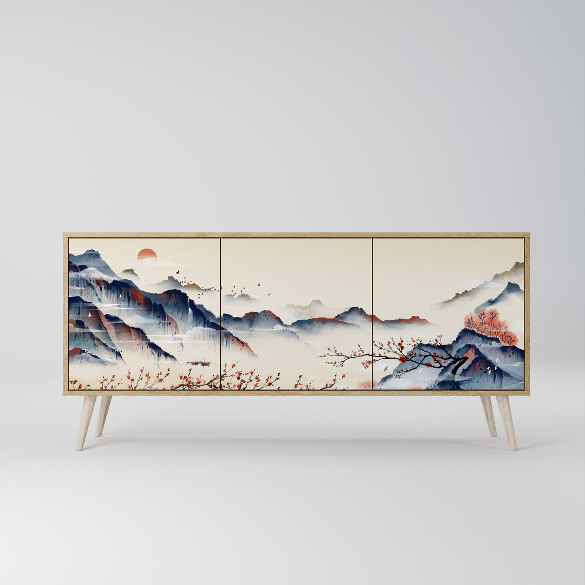 JAPANESE LANDSCAPE 3-türiges Sideboard