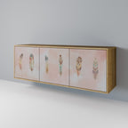 THE DELIQUESCE Sideboard mit 3 Türen in Eiche-Optik