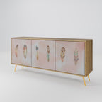 THE DELIQUESCE Sideboard mit 3 Türen in Eiche-Optik