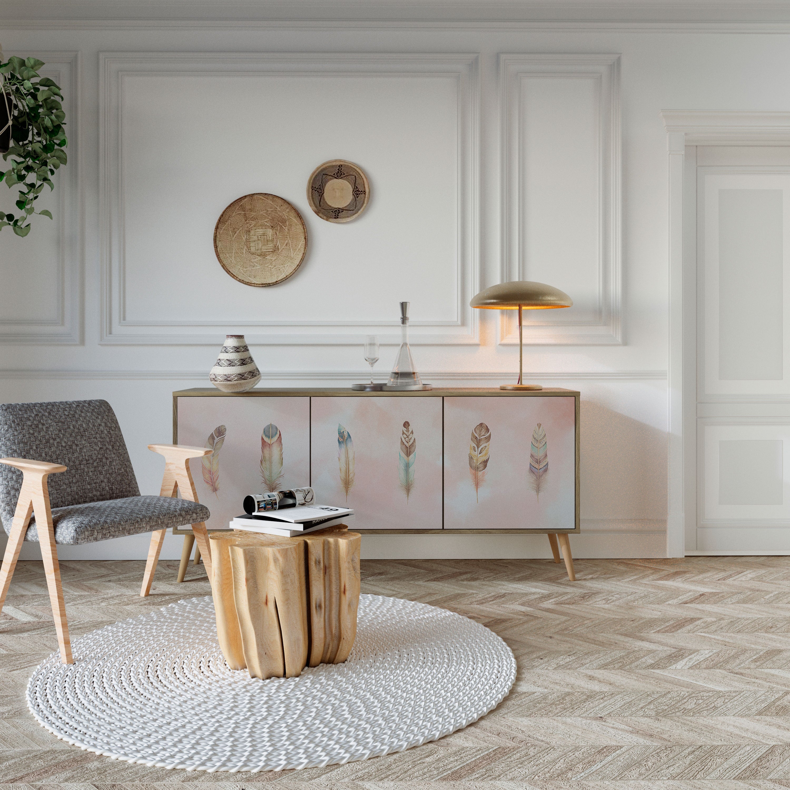 THE DELIQUESCE 3-türiges Sideboard in Eichenoptik