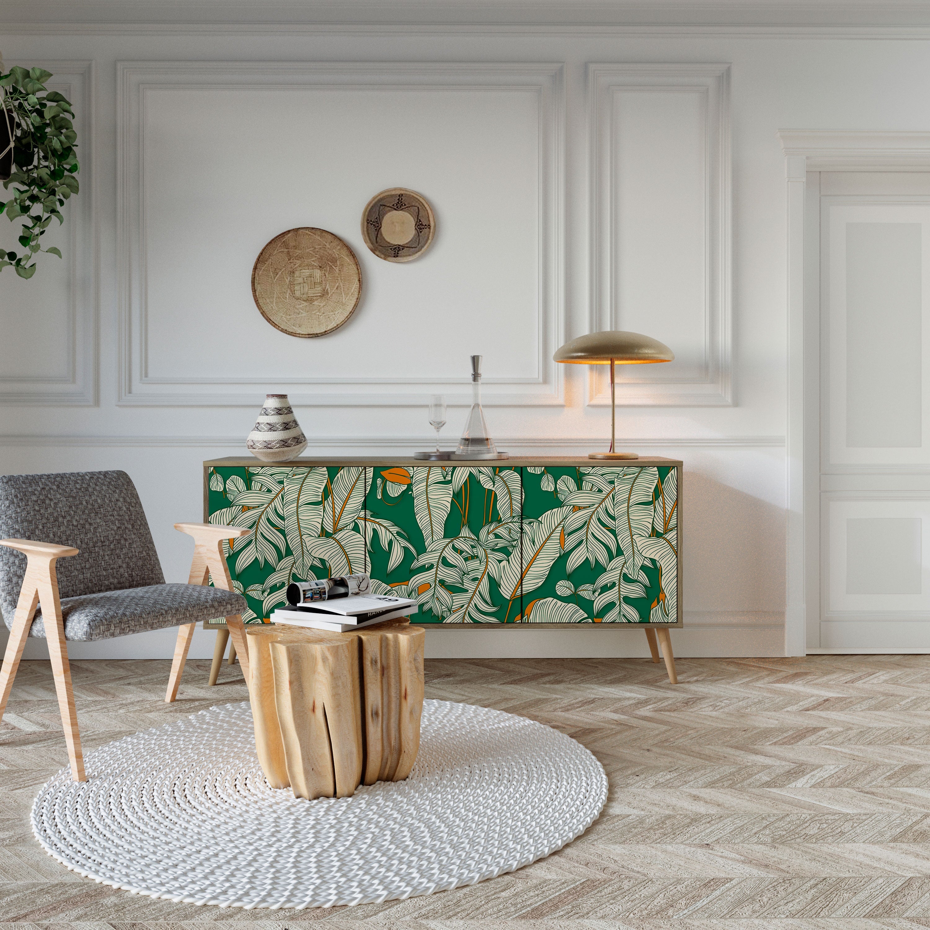 VERDANT PLEASURES 3-türiges Sideboard in Eichenoptik