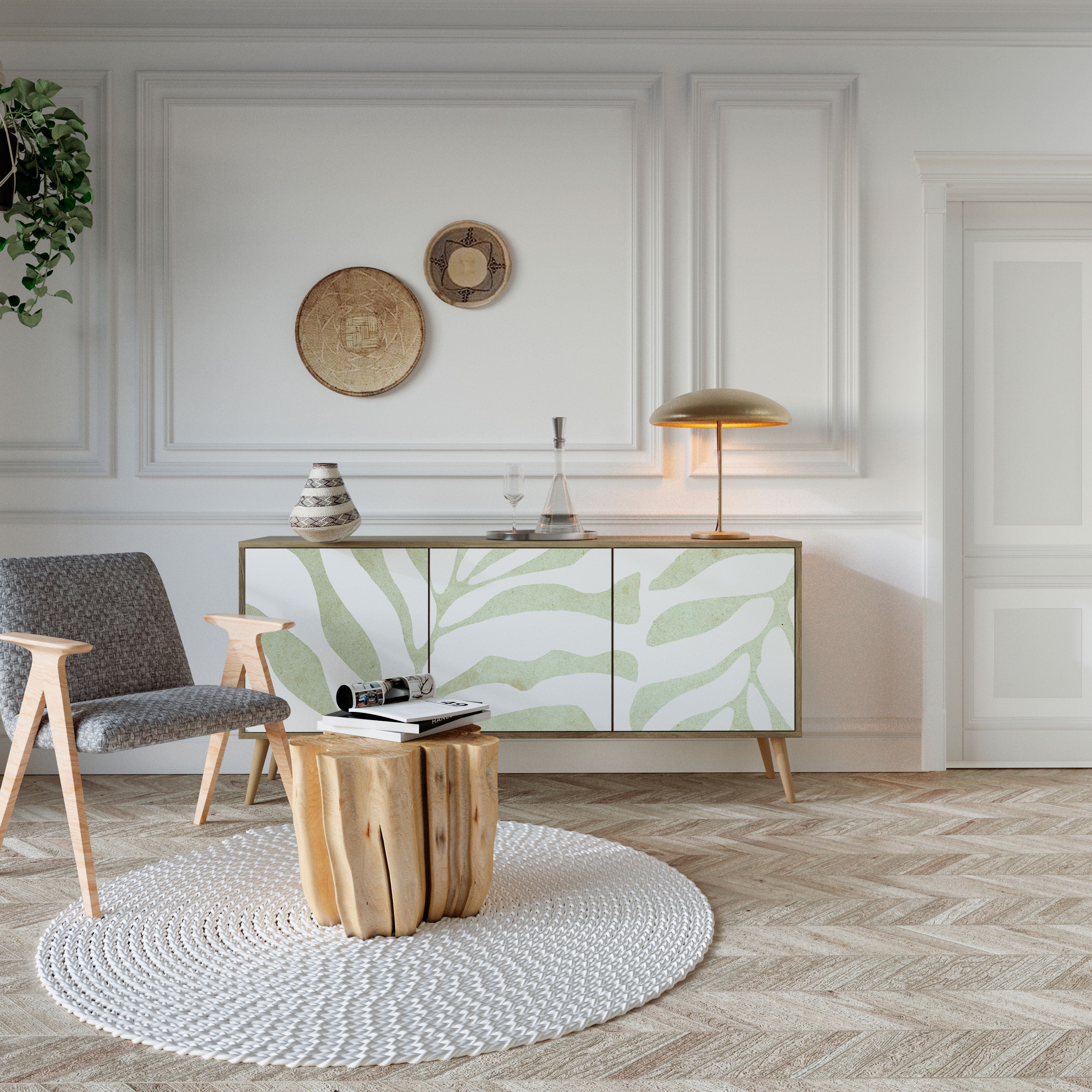 BOTANICAL SPARK 3-türiges Sideboard in Eichenoptik