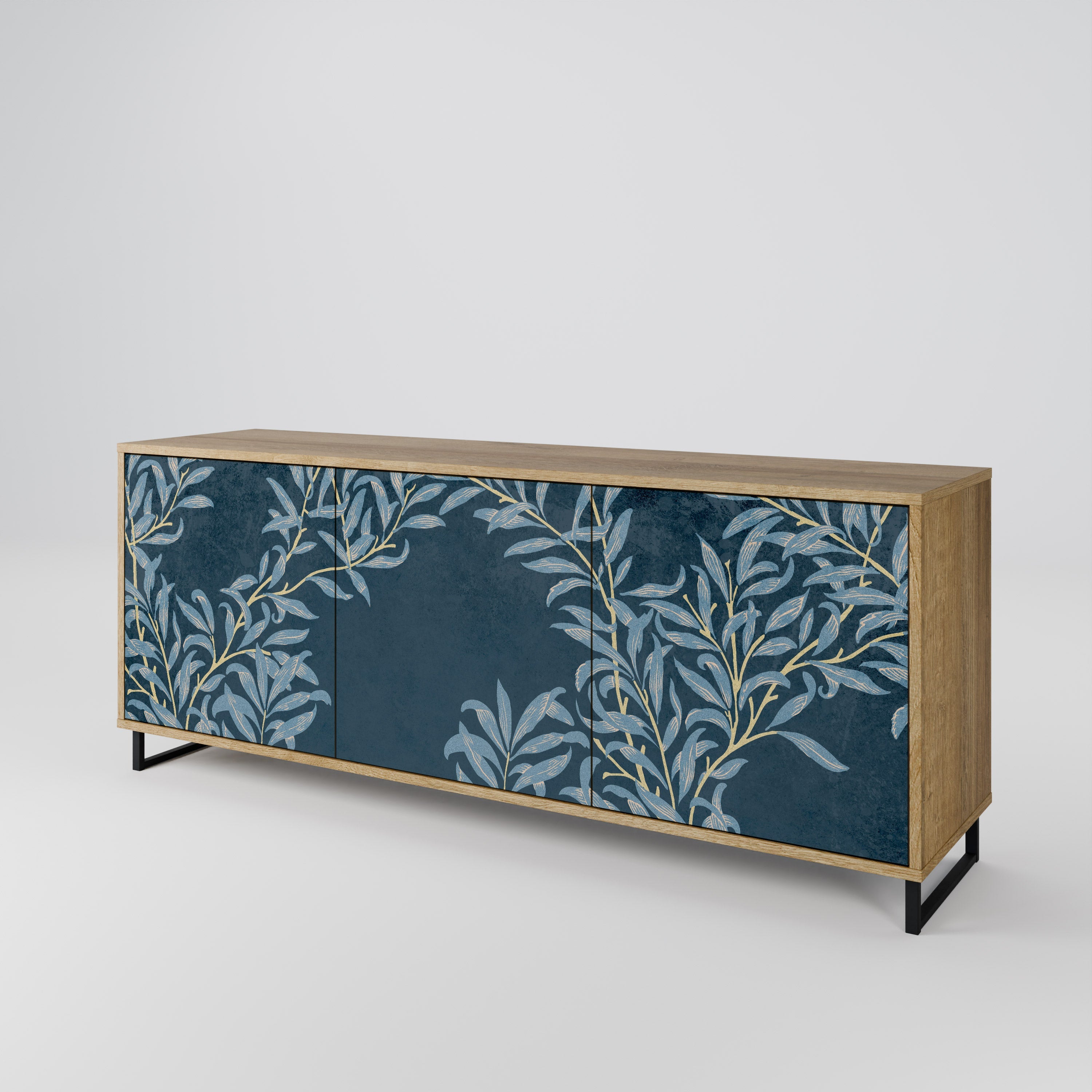 BLUE LEAVES 3-türiges Sideboard in Eichenoptik