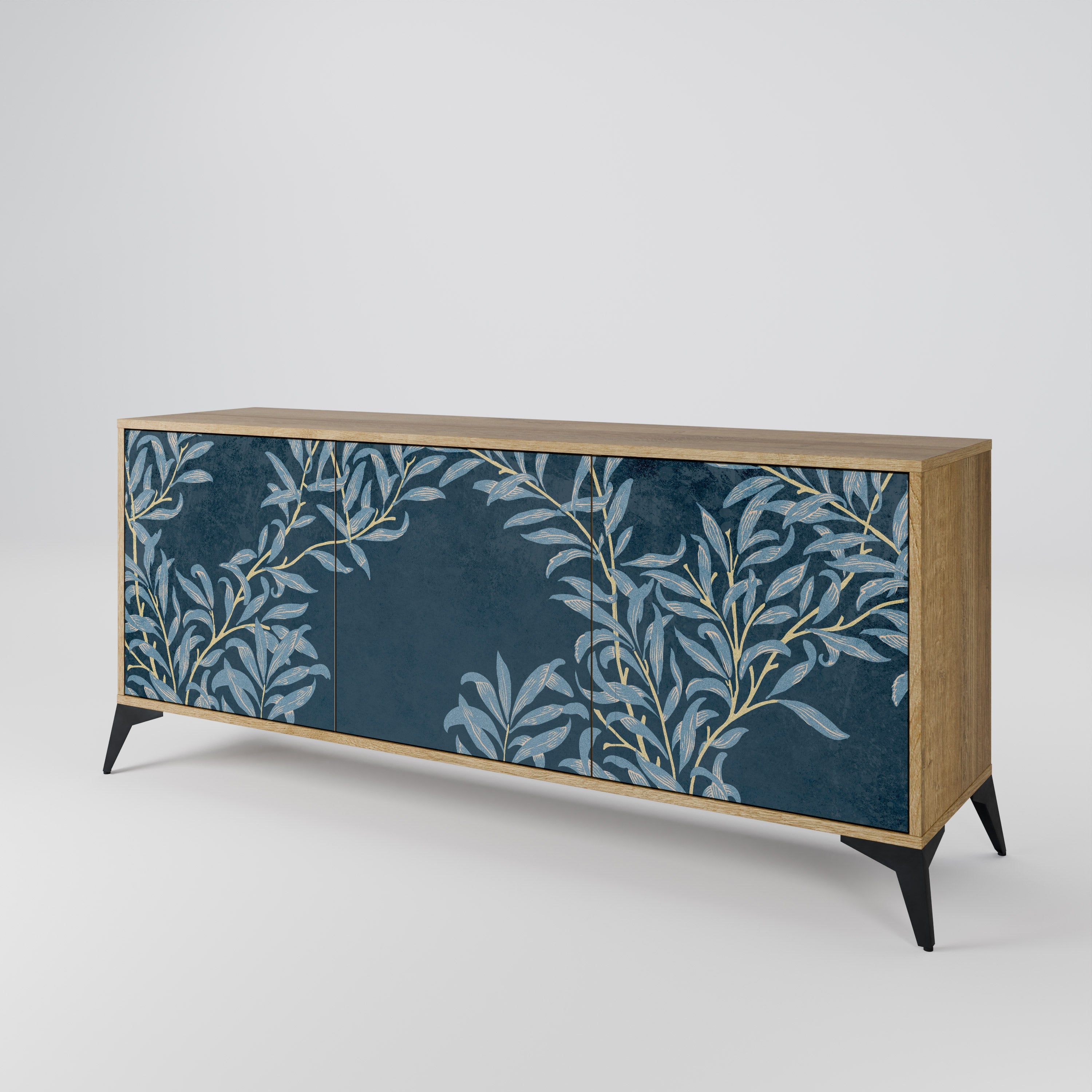 BLUE LEAVES 3-türiges Sideboard in Eichenoptik
