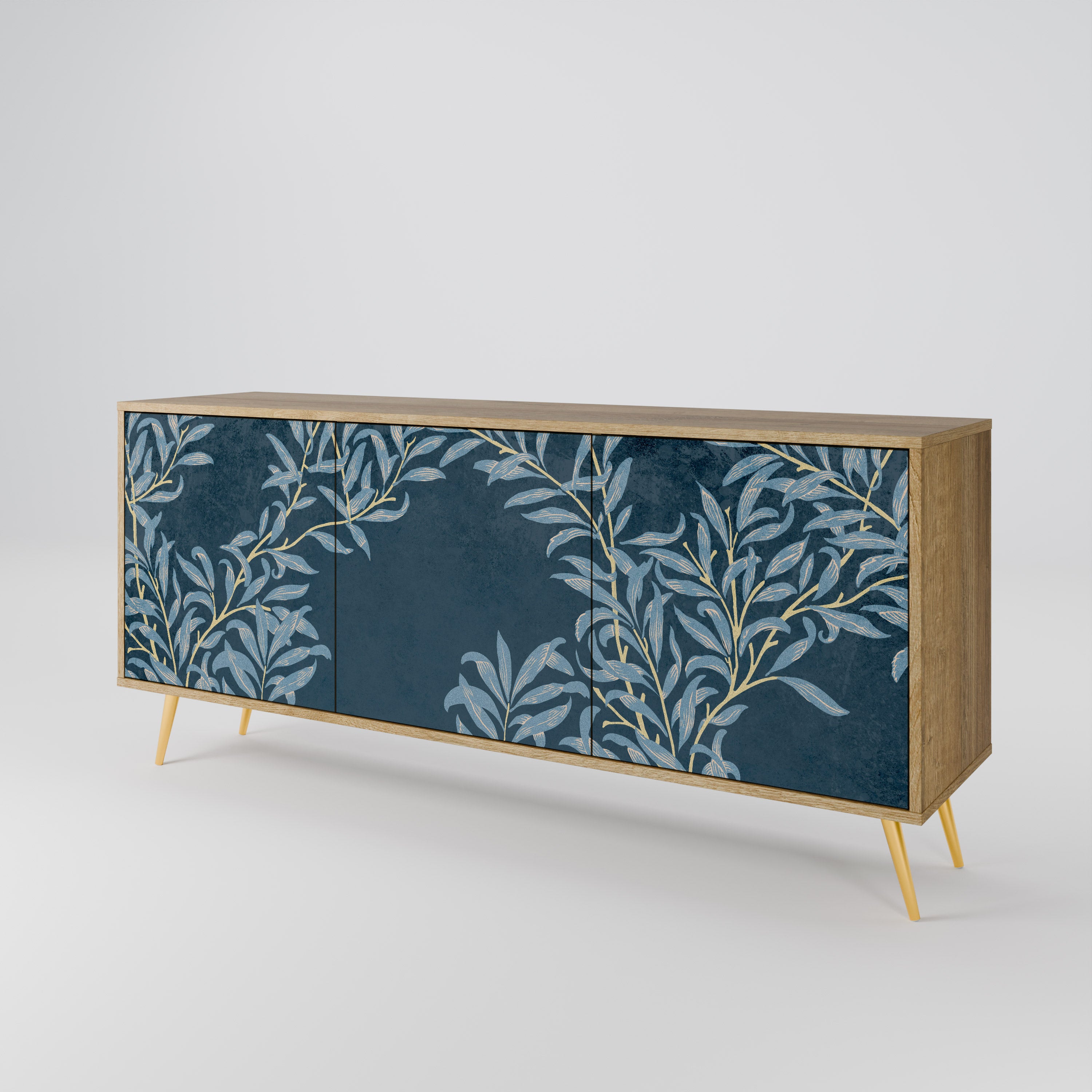 BLUE LEAVES 3-Door Sideboard