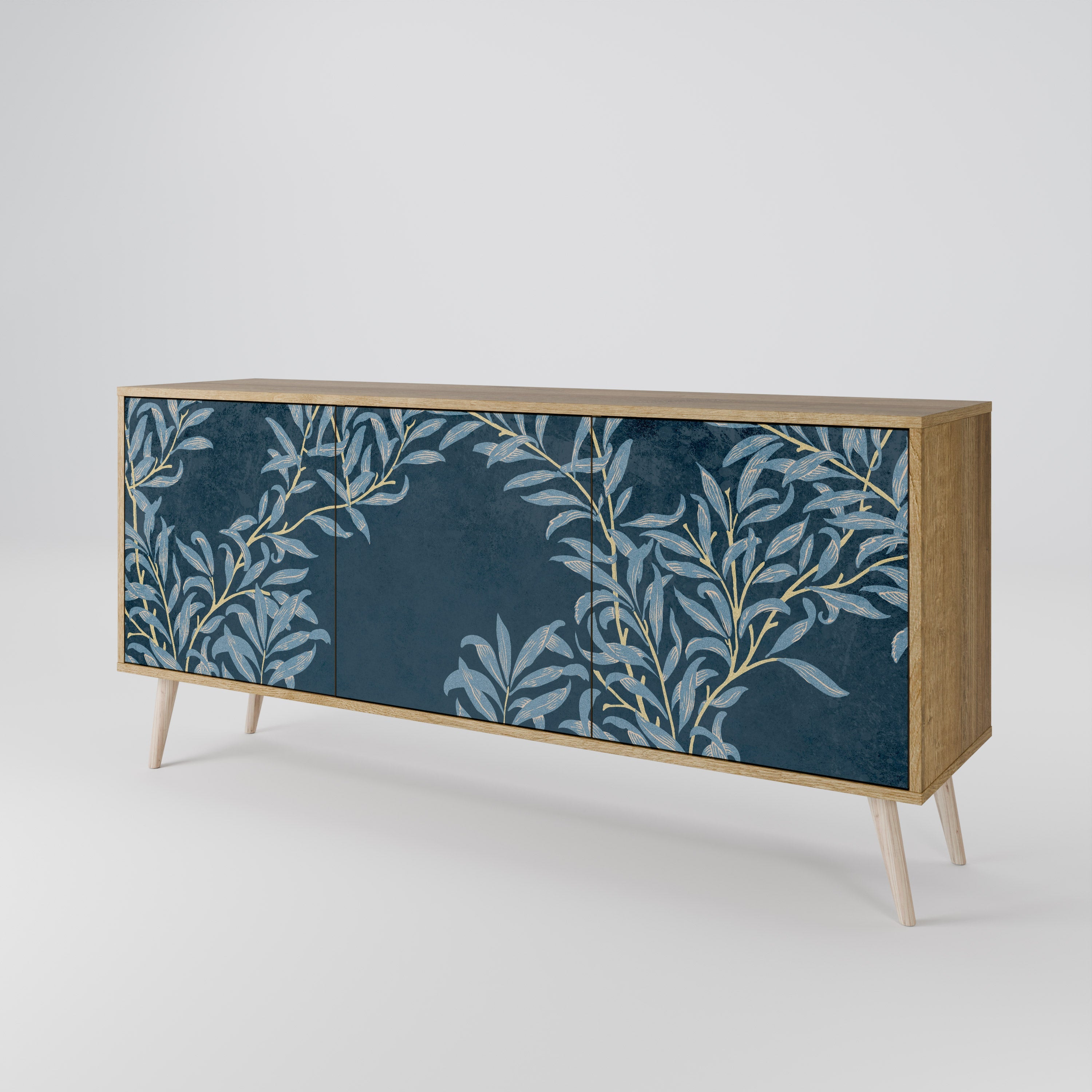 BLUE LEAVES 3-türiges Sideboard in Eichenoptik