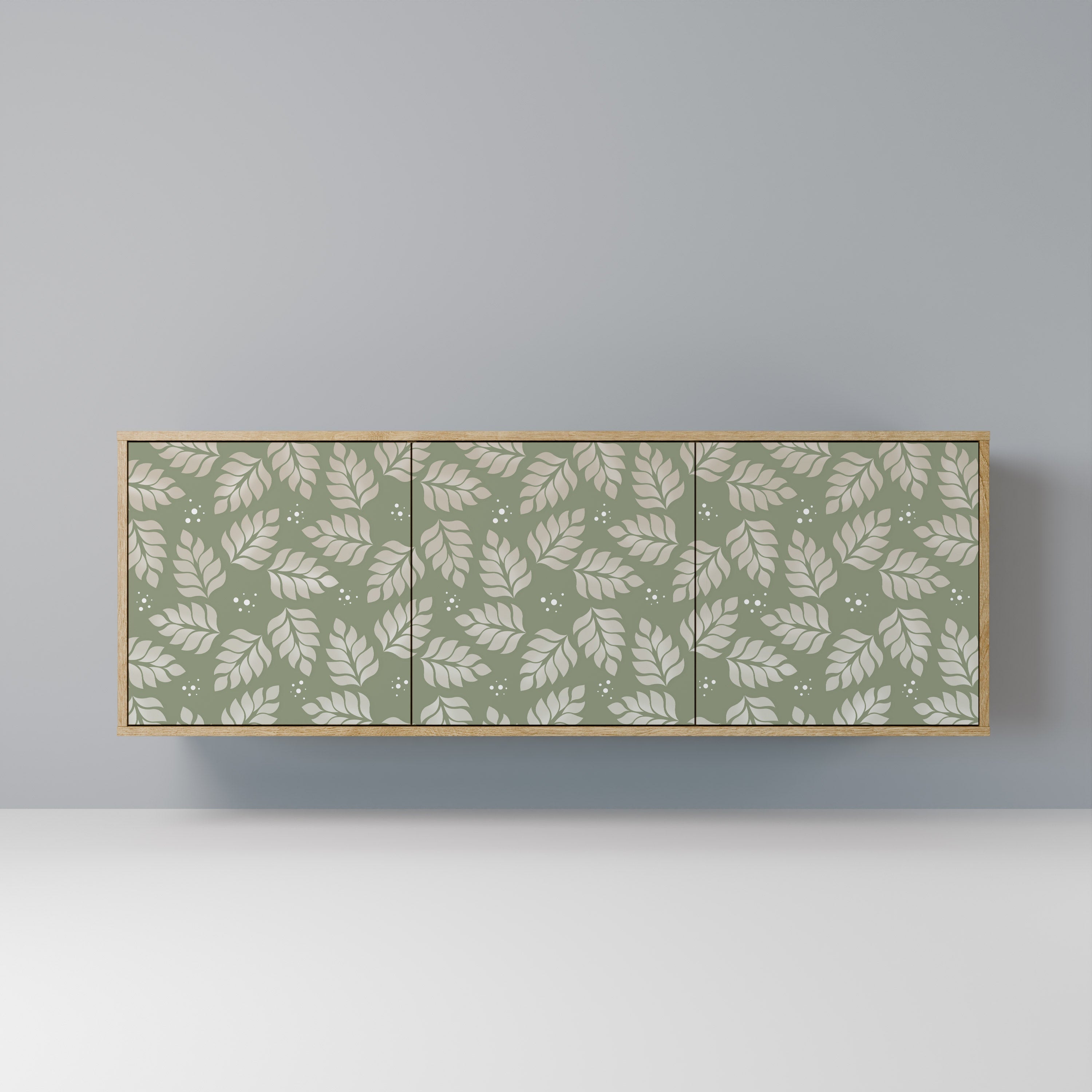 LEAVES ON GREEN 3-türiges Sideboard in Eichenoptik