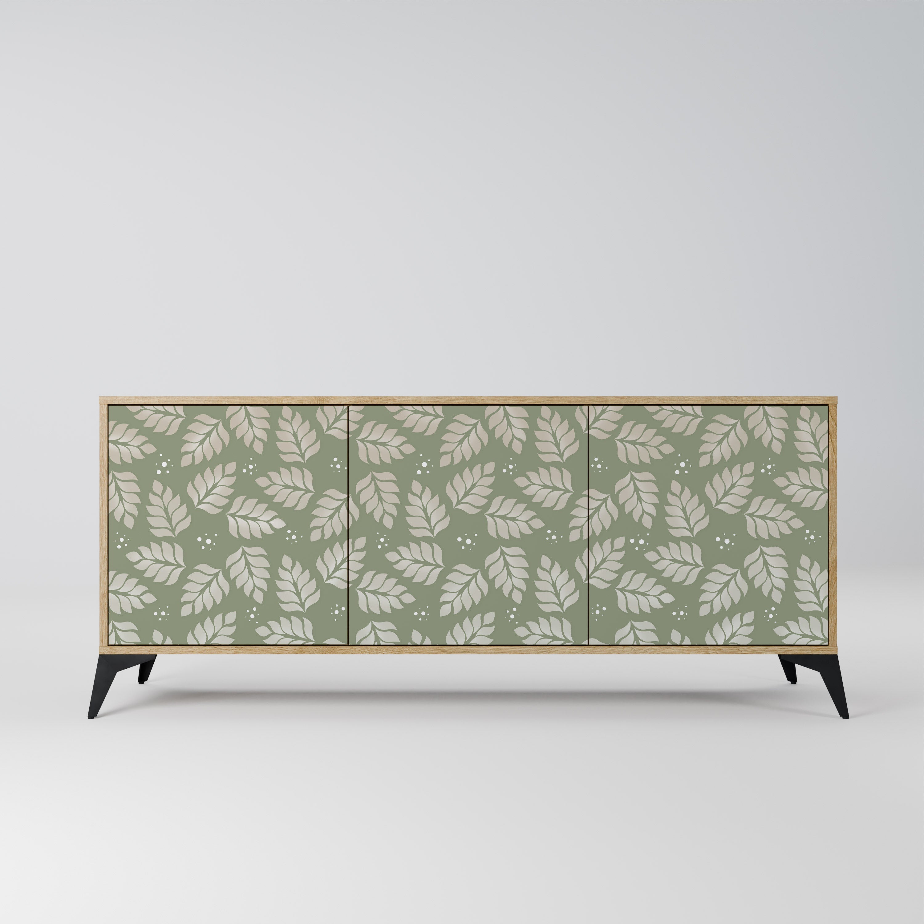 LEAVES ON GREEN 3-türiges Sideboard in Eichenoptik