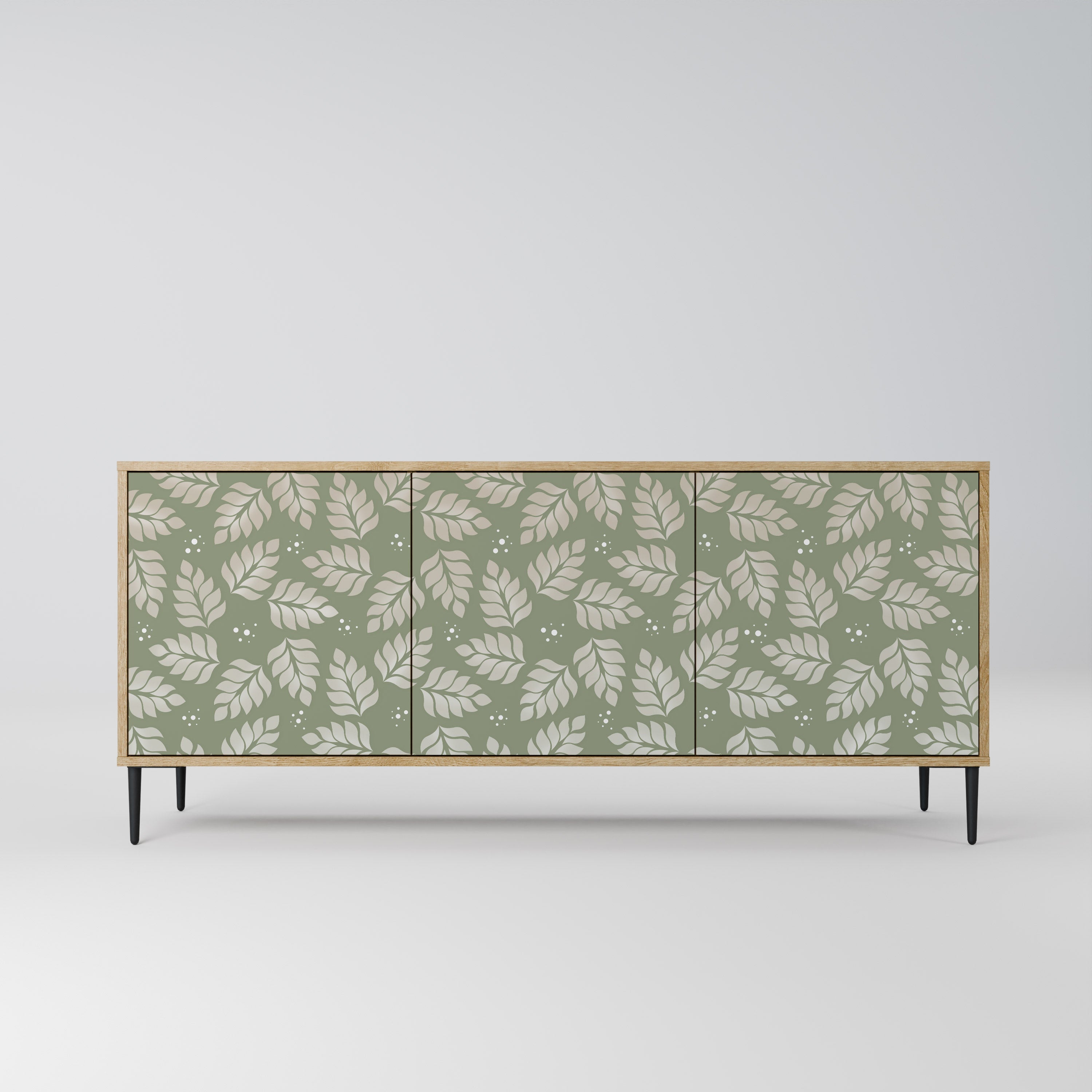 LEAVES ON GREEN 3-türiges Sideboard in Eichenoptik