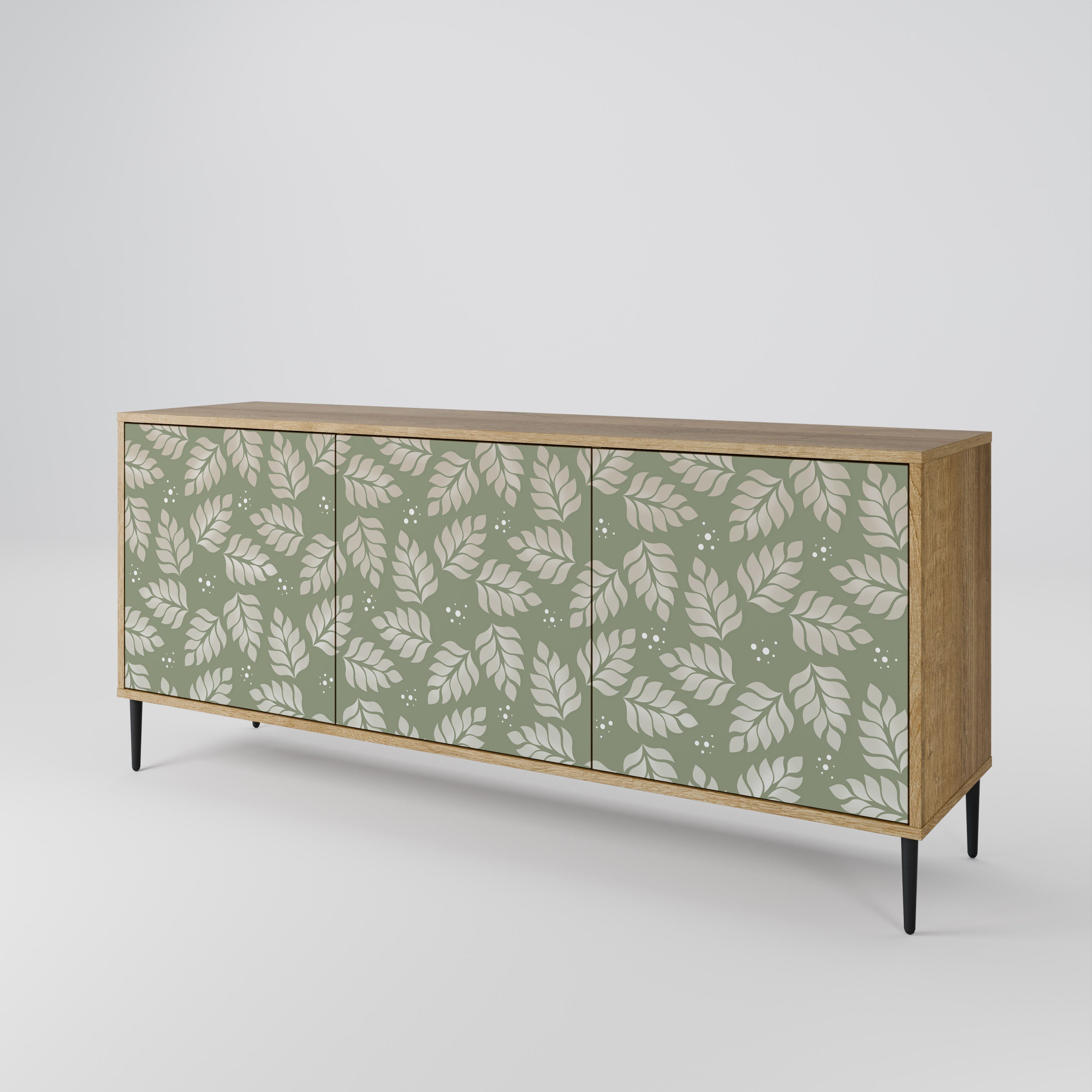 LEAVES ON GREEN 3-türiges Sideboard in Eichenoptik
