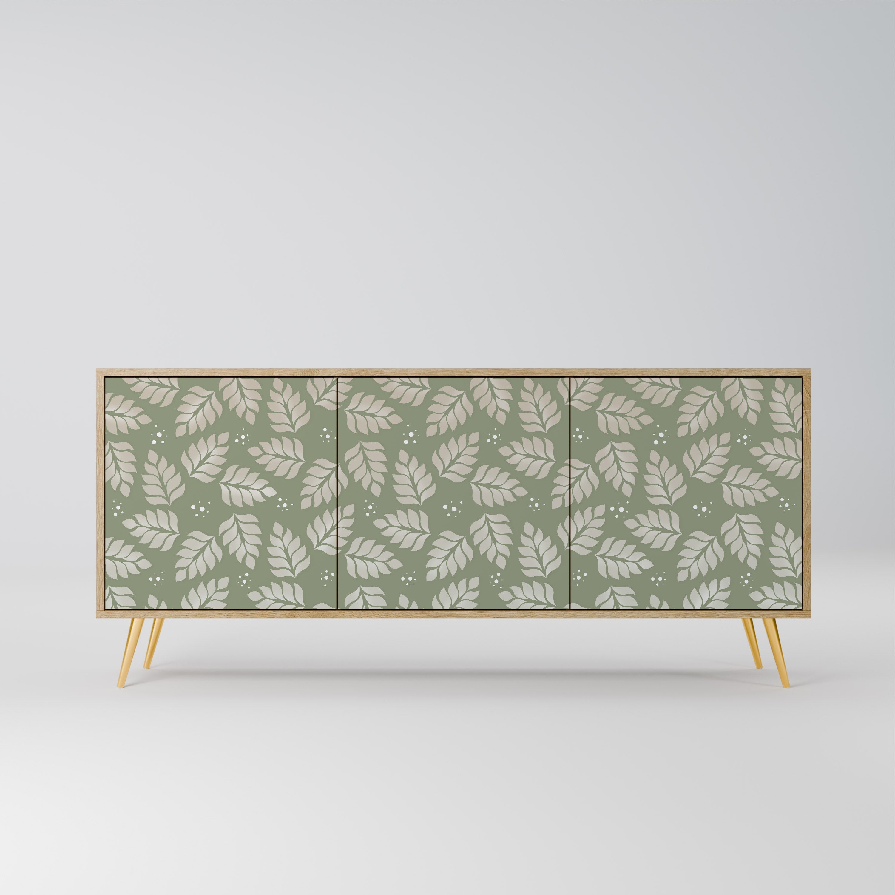 LEAVES ON GREEN 3-türiges Sideboard in Eichenoptik