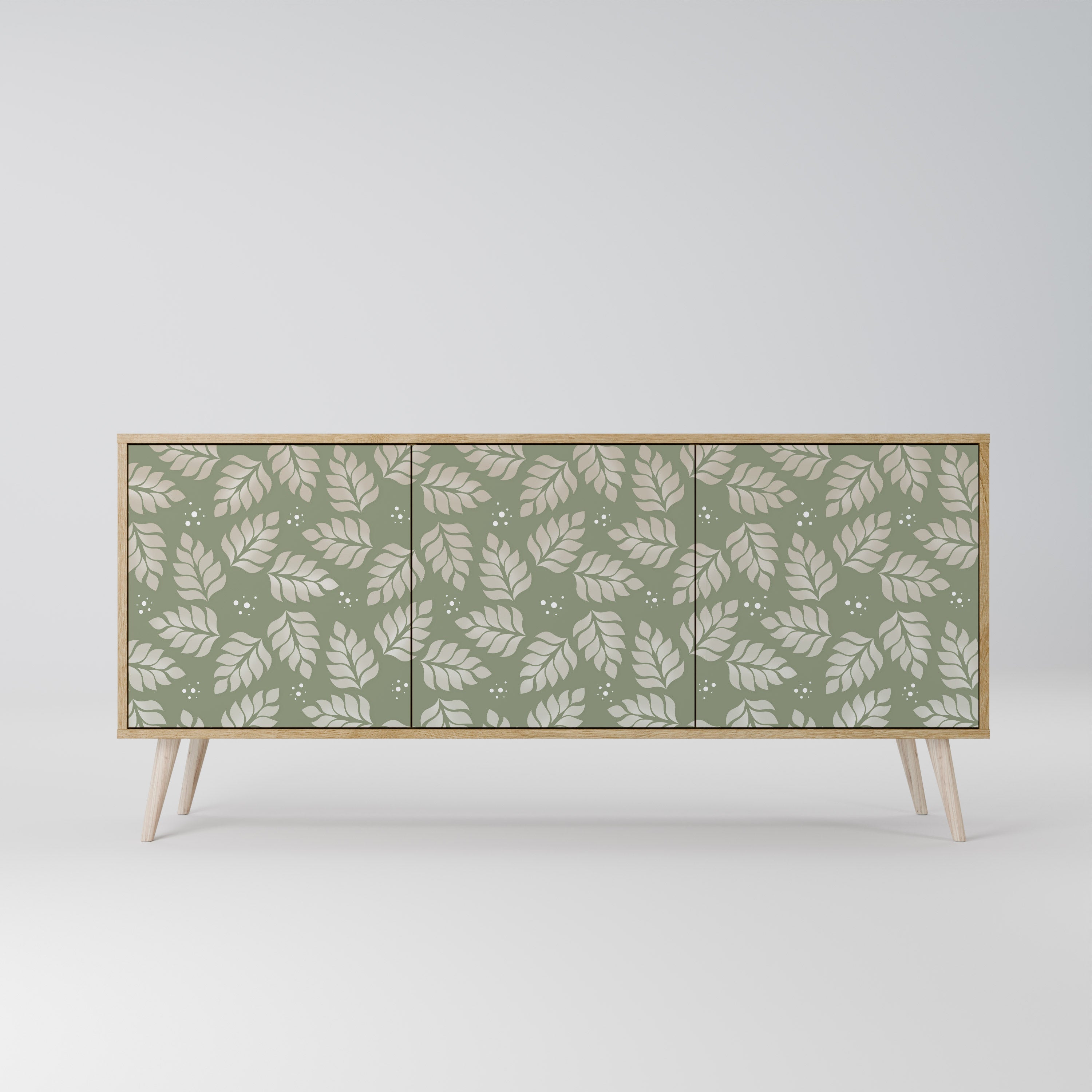 LEAVES ON GREEN 3-türiges Sideboard in Eichenoptik