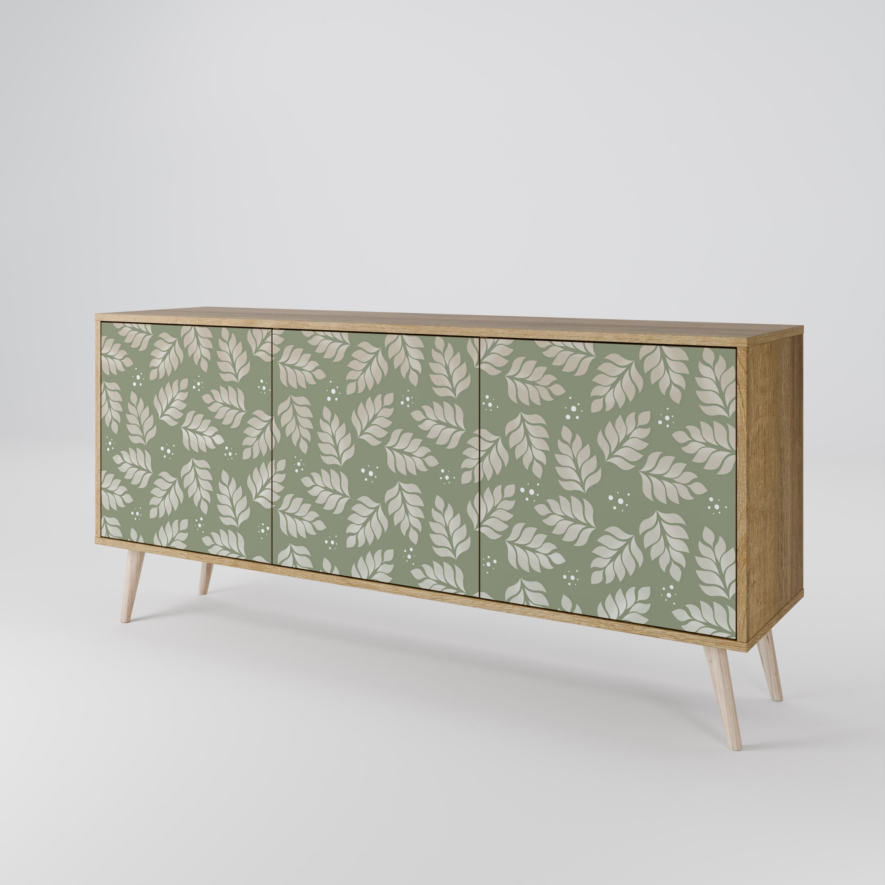 LEAVES ON GREEN 3-türiges Sideboard in Eichenoptik