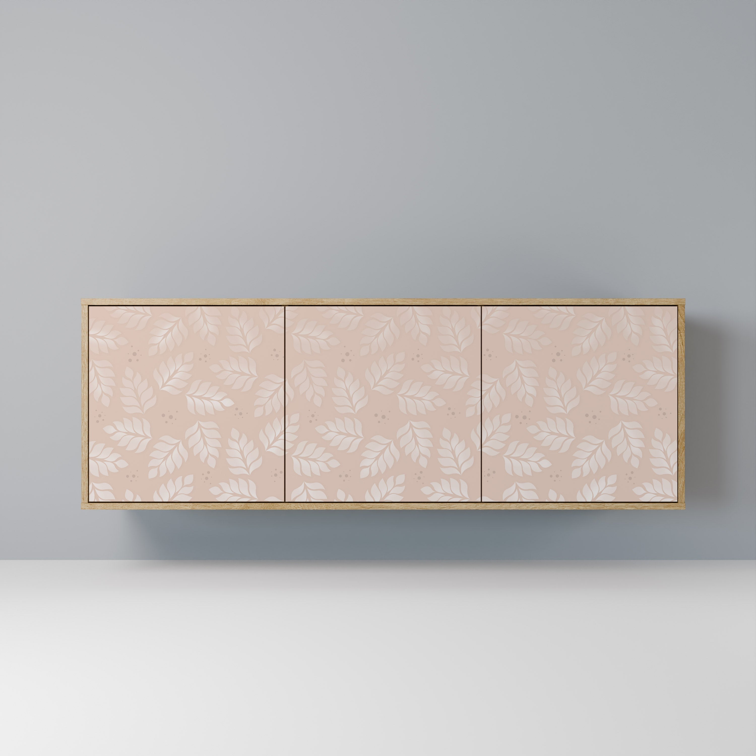 LEAVES ON BEIGE 3-türiges Sideboard in Eichenoptik