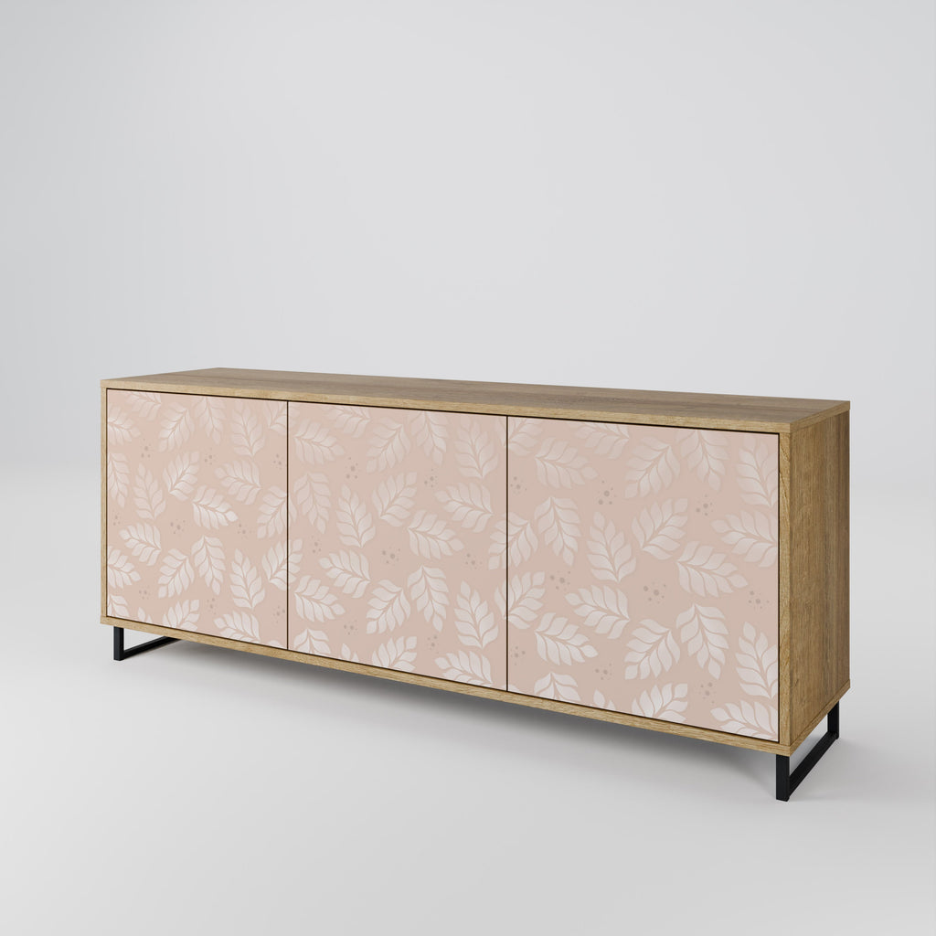 LEAVES ON BEIGE 3-türiges Sideboard in Eichenoptik