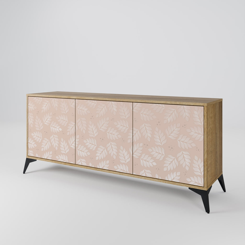 LEAVES ON BEIGE 3-türiges Sideboard in Eichenoptik