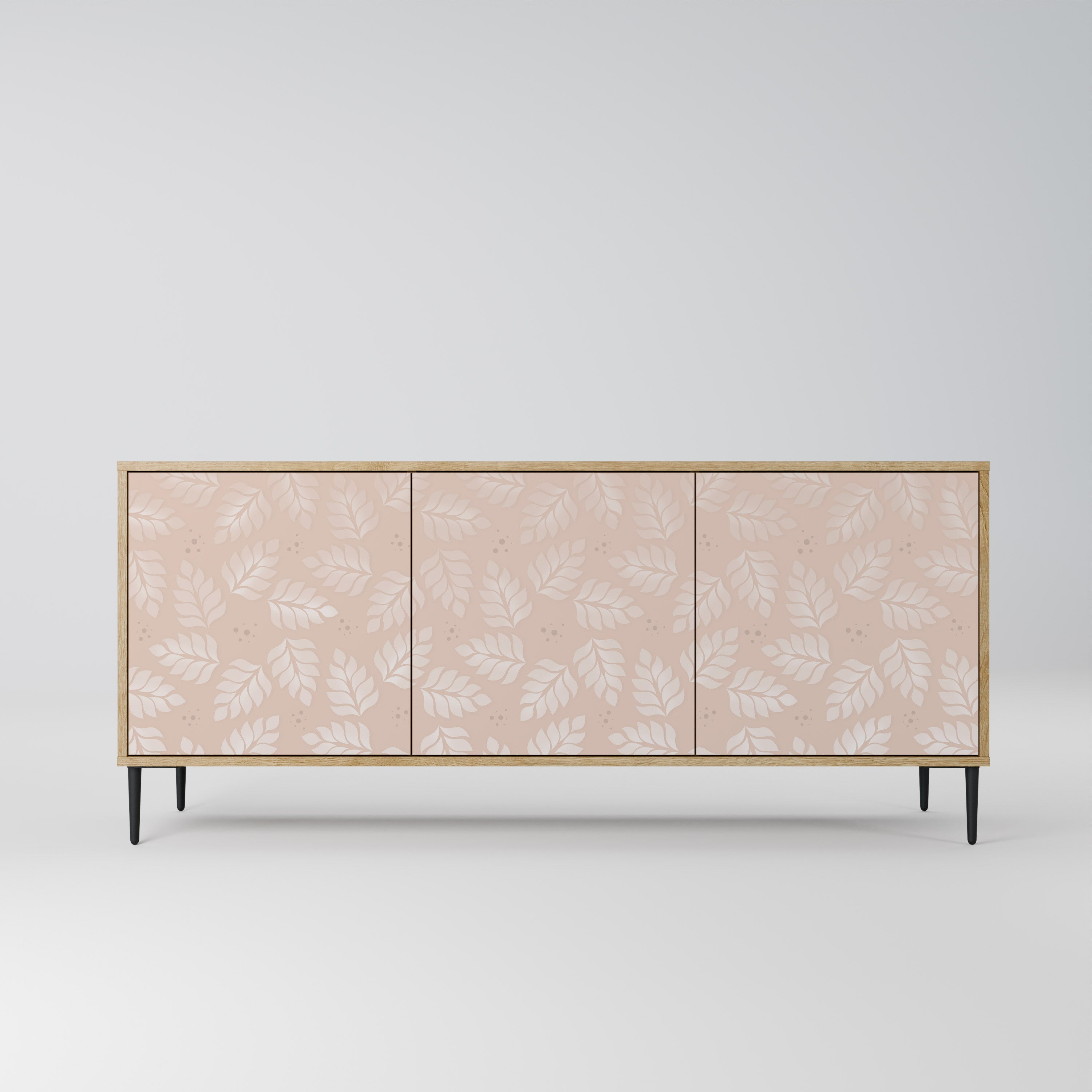 LEAVES ON BEIGE 3-türiges Sideboard in Eichenoptik