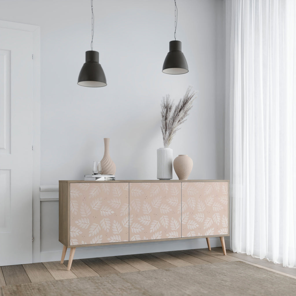 LEAVES ON BEIGE 3-türiges Sideboard in Eichenoptik