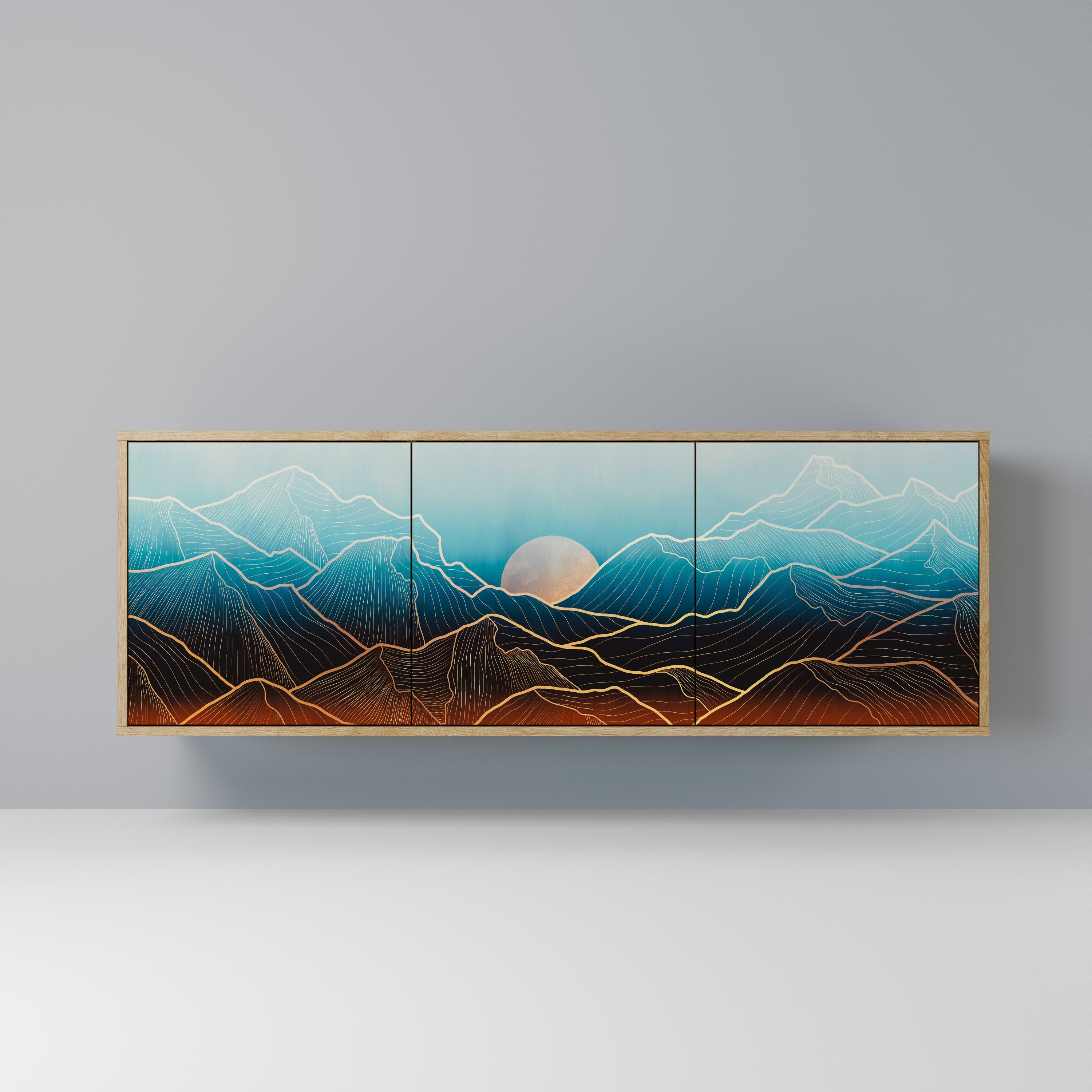 LUNAR SECRETS 3-türiges Sideboard in Eichenoptik
