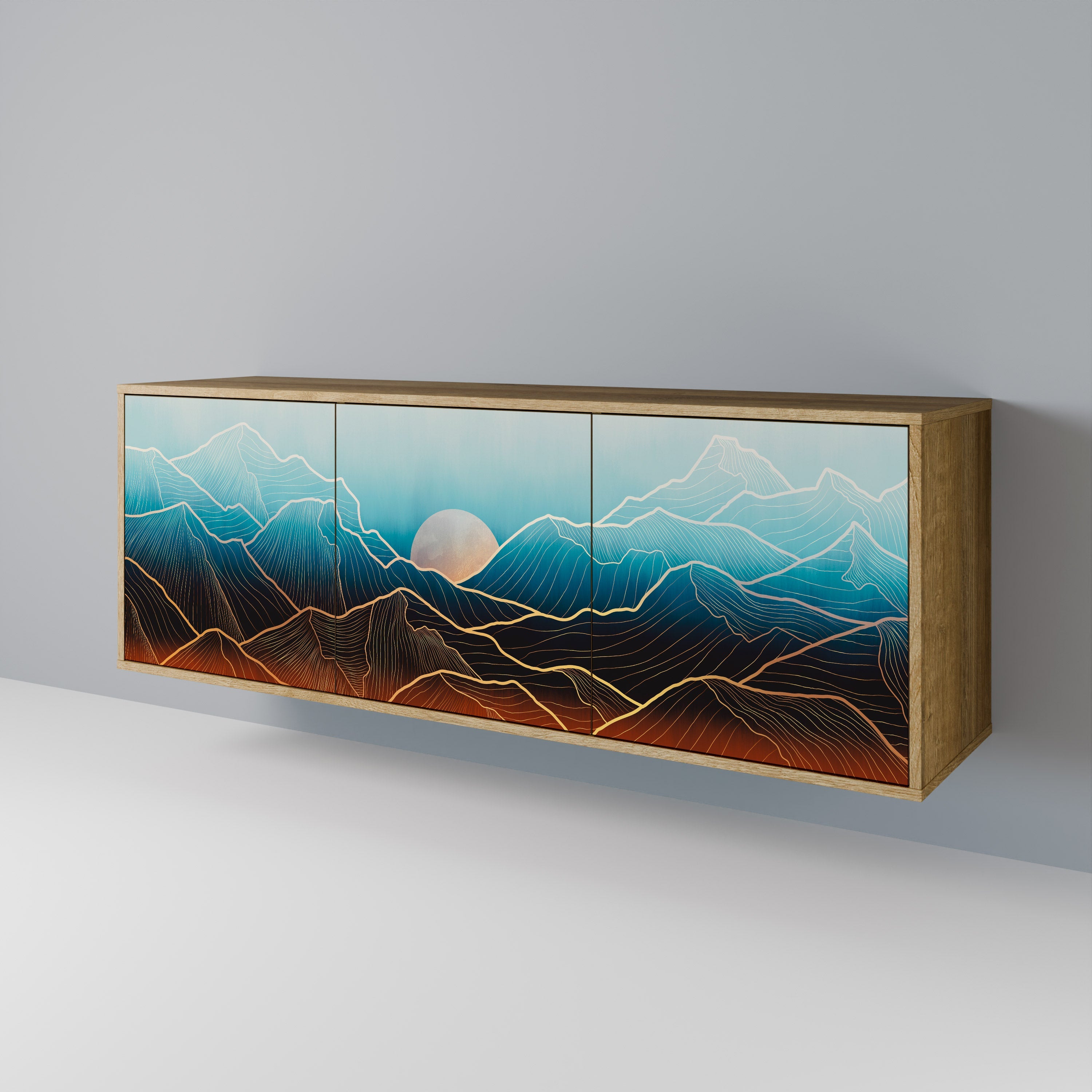 LUNAR SECRETS 3-türiges Sideboard in Eichenoptik