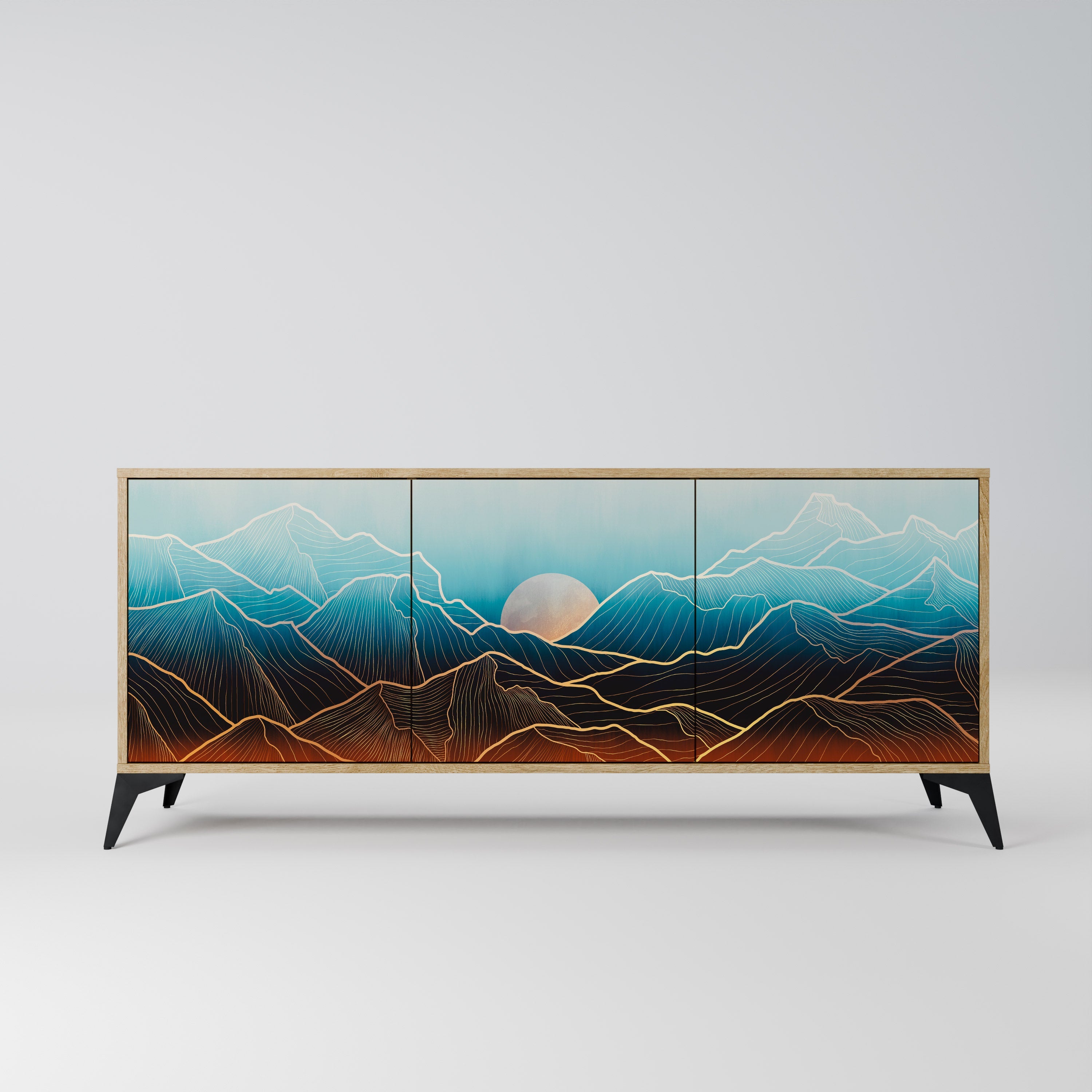 LUNAR SECRETS 3-türiges Sideboard in Eichenoptik
